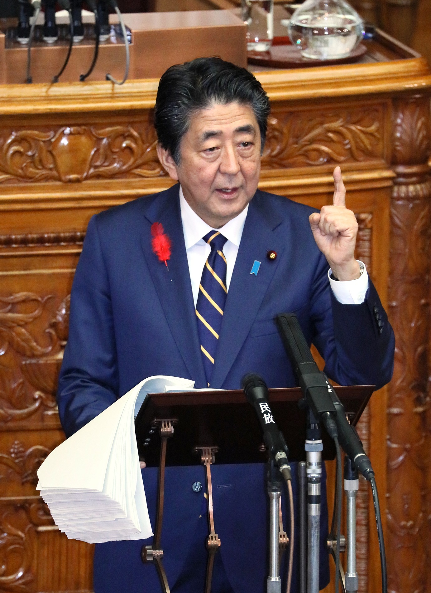 Photograph of the Prime Minister delivering a policy speech during the plenary session of the House of Councillors (8)