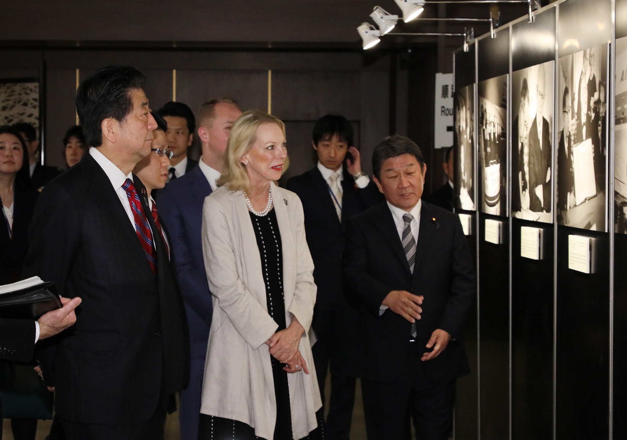 Photograph of the Prime Minister visiting the exhibit