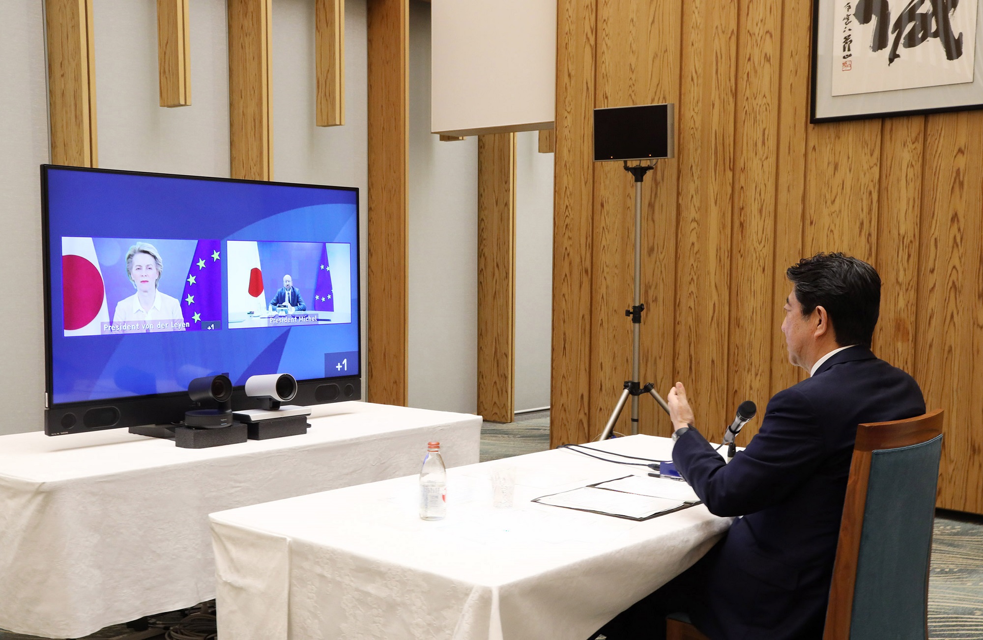 Photograph of the Prime Minister attending the video conference (2)
