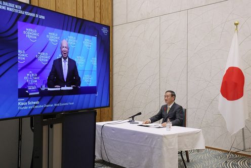 Photograph of the Prime Minister attending the video conference (1)