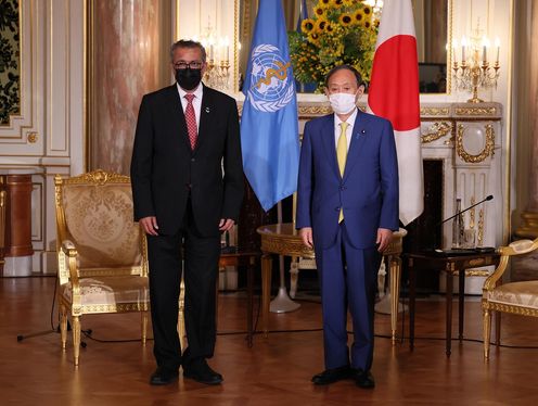 Photograph of the Prime Minister receiving a courtesy call from WHO Director-General Tedros (1)