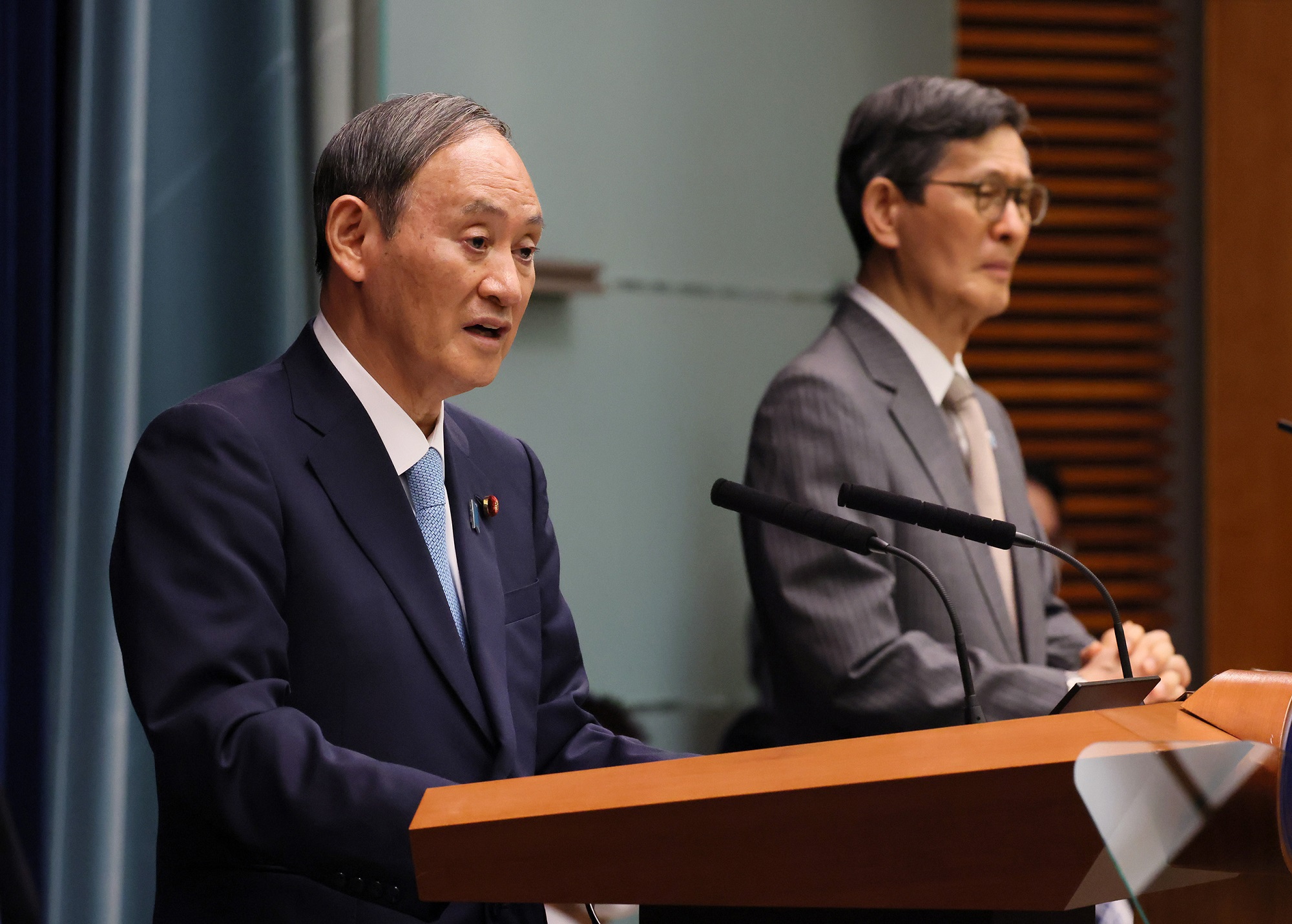 Photograph of the Prime Minister holding a press conference (6)