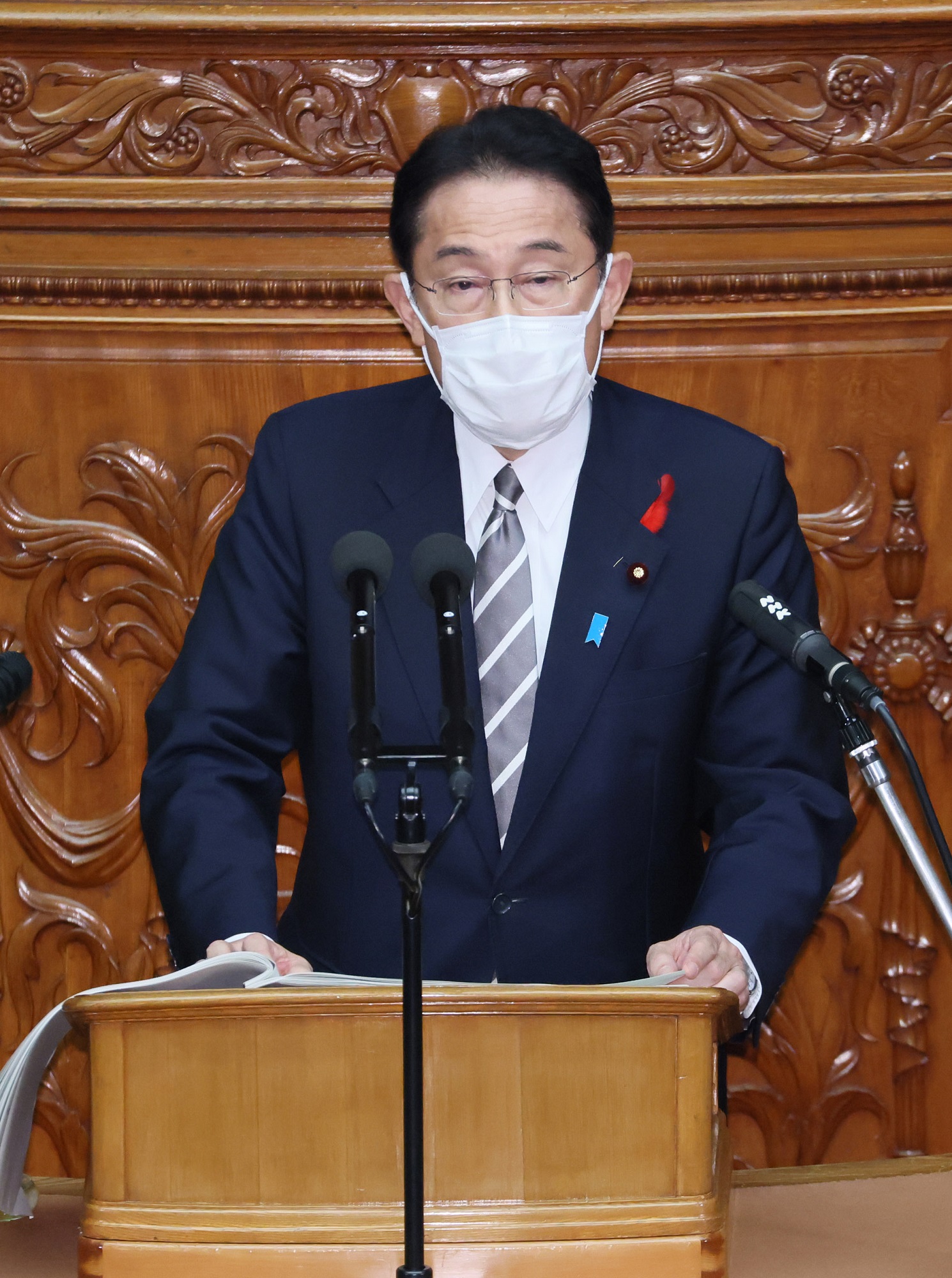 Photograph of the Prime Minister delivering a policy speech during a plenary session of the House of Representatives (6)