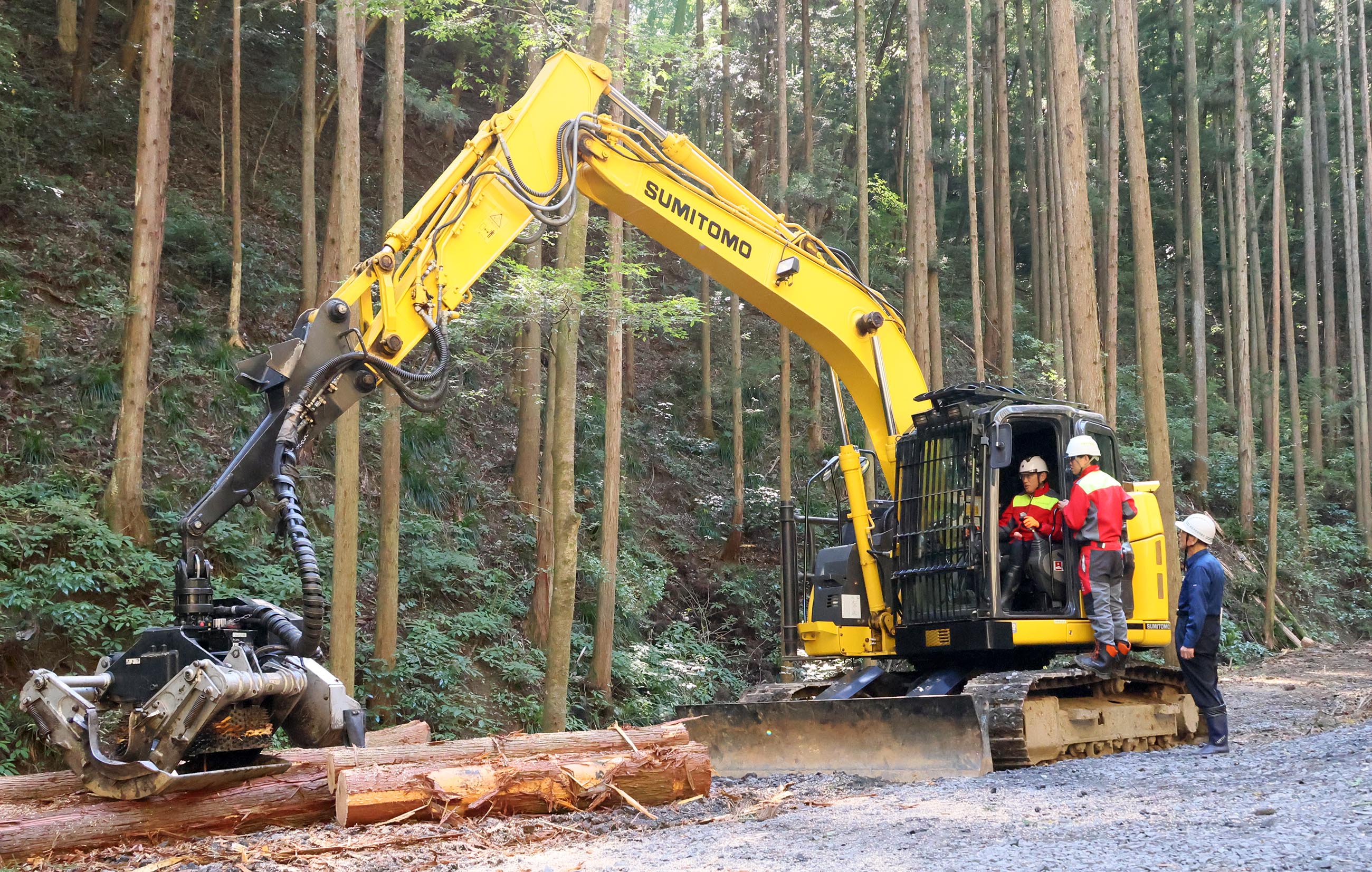 Prime Minister Kishida visiting a logging and afforestation site (5)