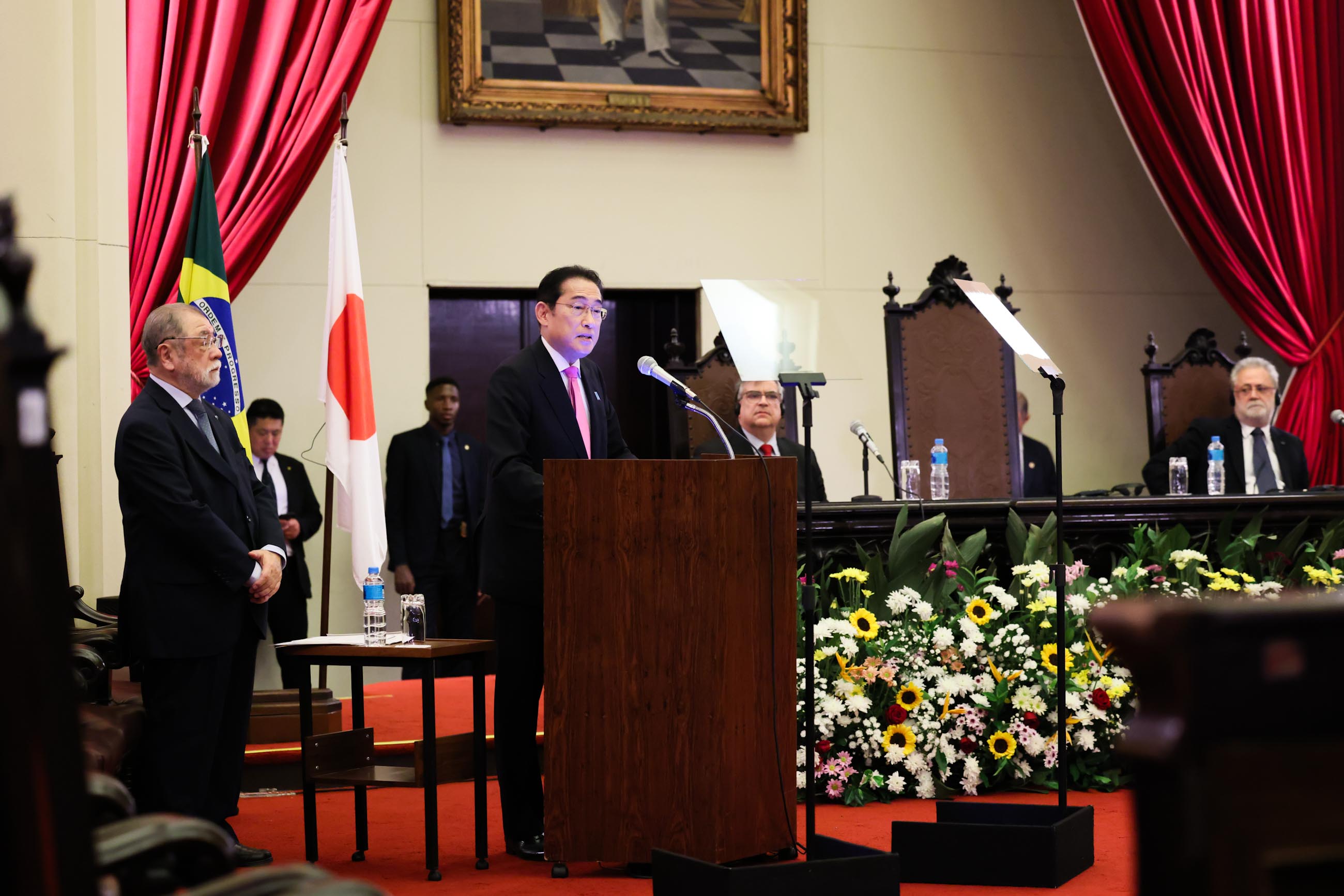 Prime Minister Kishida delivering the policy speech towards Latin America and the Caribbean (3)