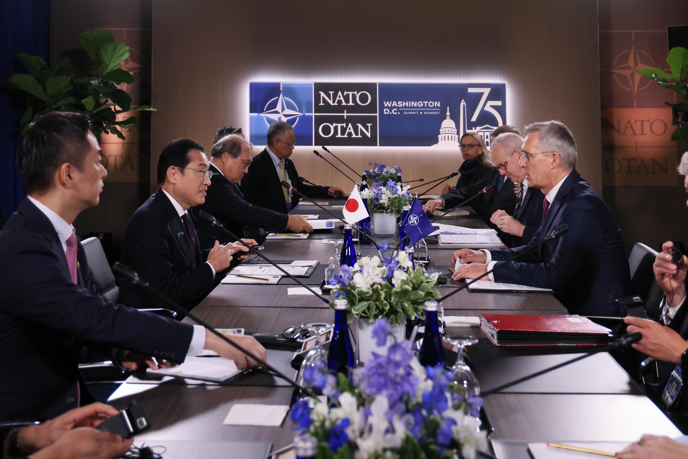Prime Minister Kishida holding a meeting with Secretary General of NATO Stoltenberg