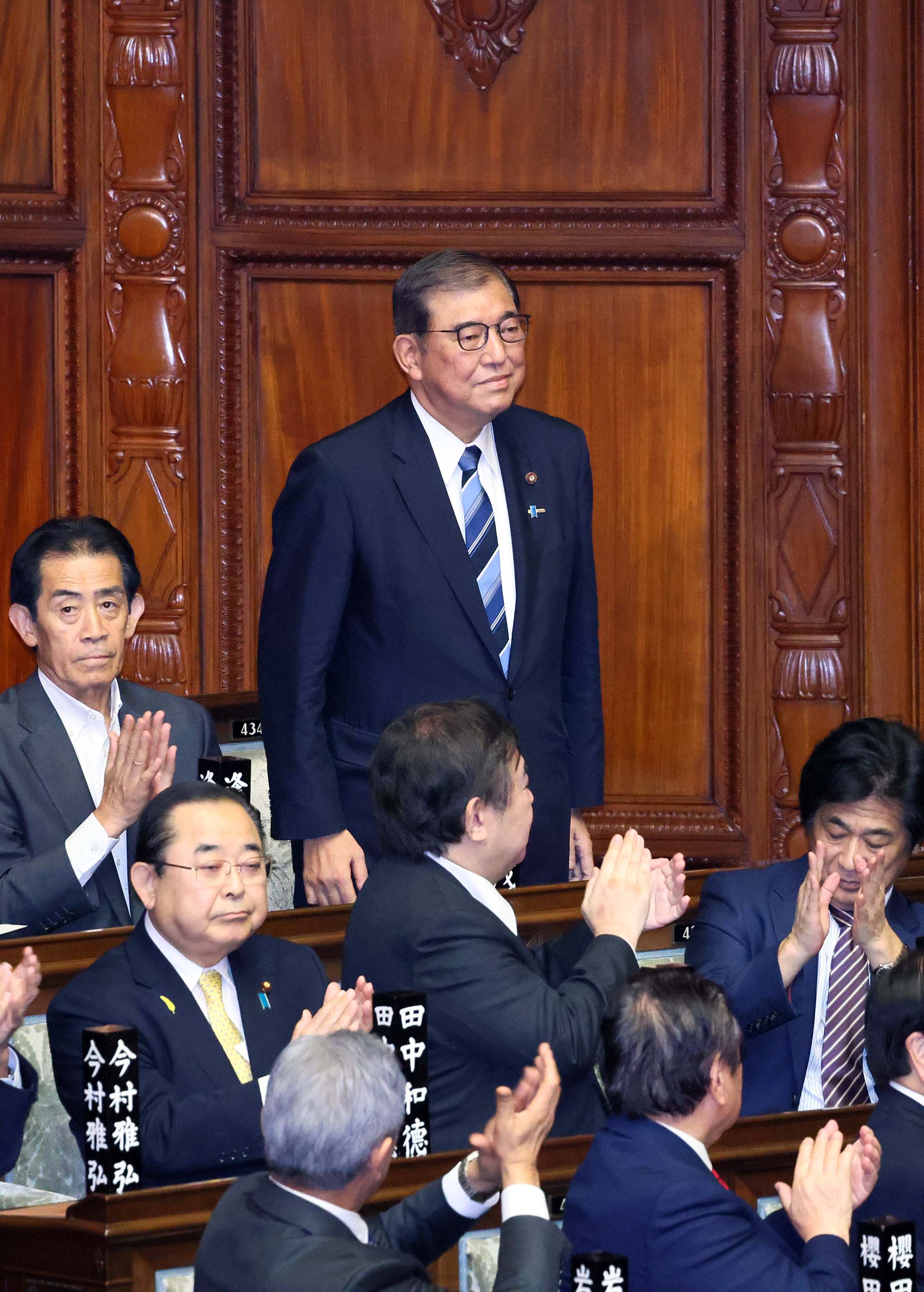 Mr. Ishiba following his designation as the Prime Minister (3)