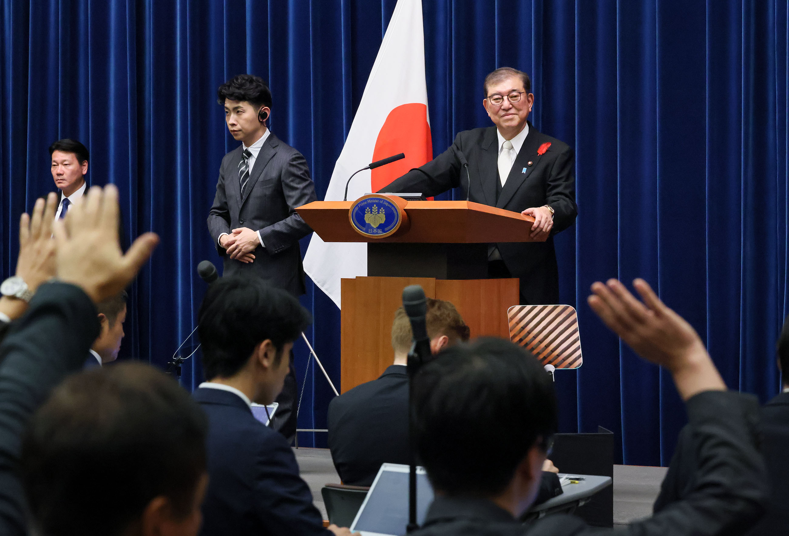 Prime Minister Ishiba answering questions from the press (1)