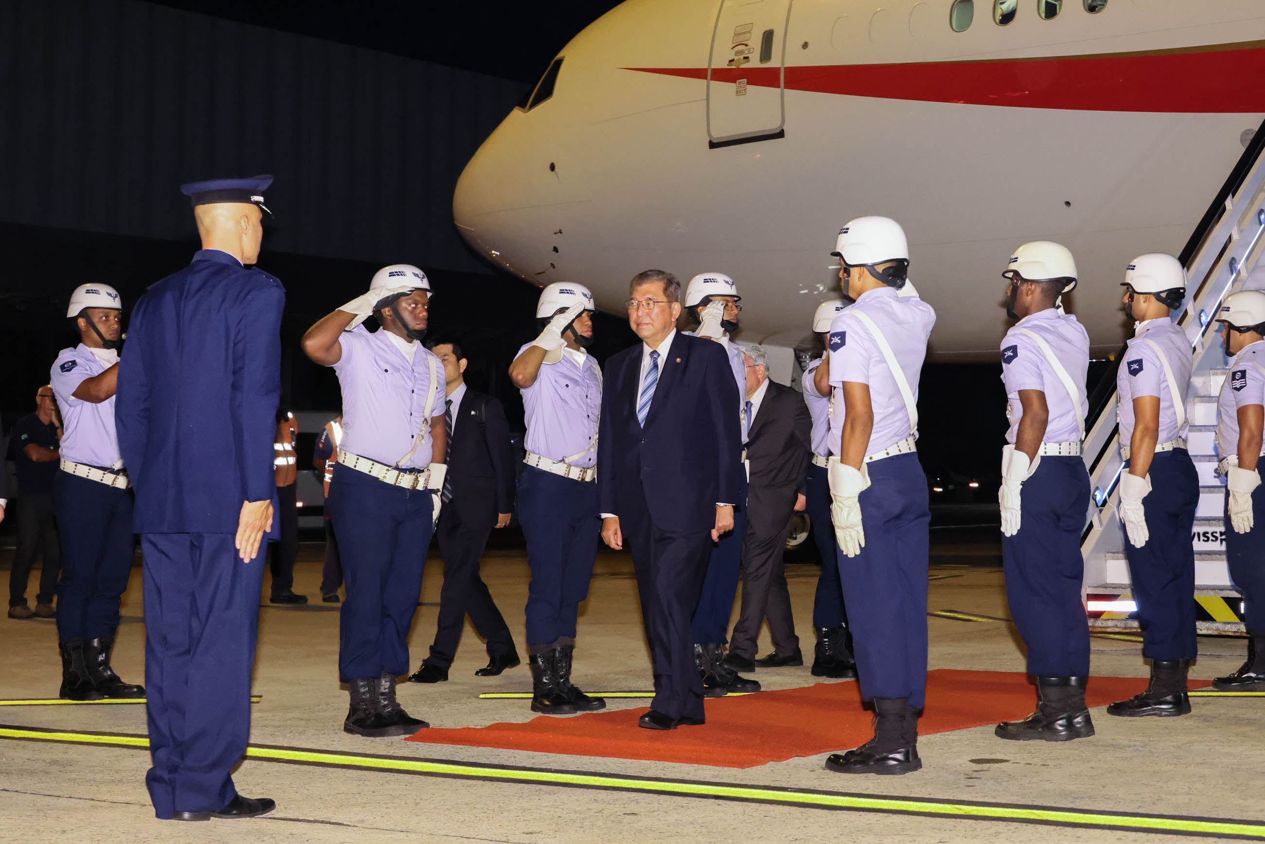 PM Ishiba arriving in the Federative Republic of Brazil