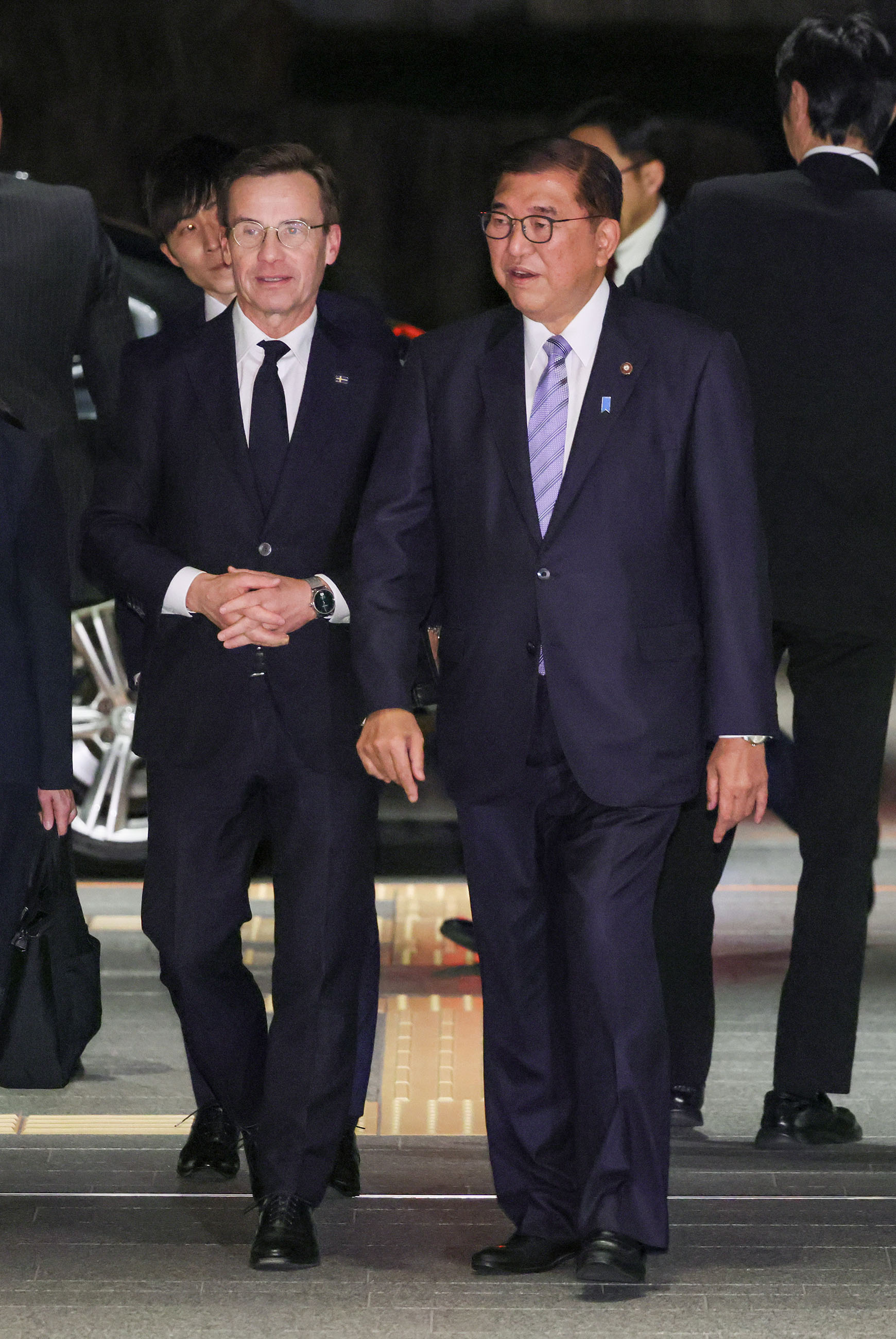 PM Ishiba welcoming PM Kristersson