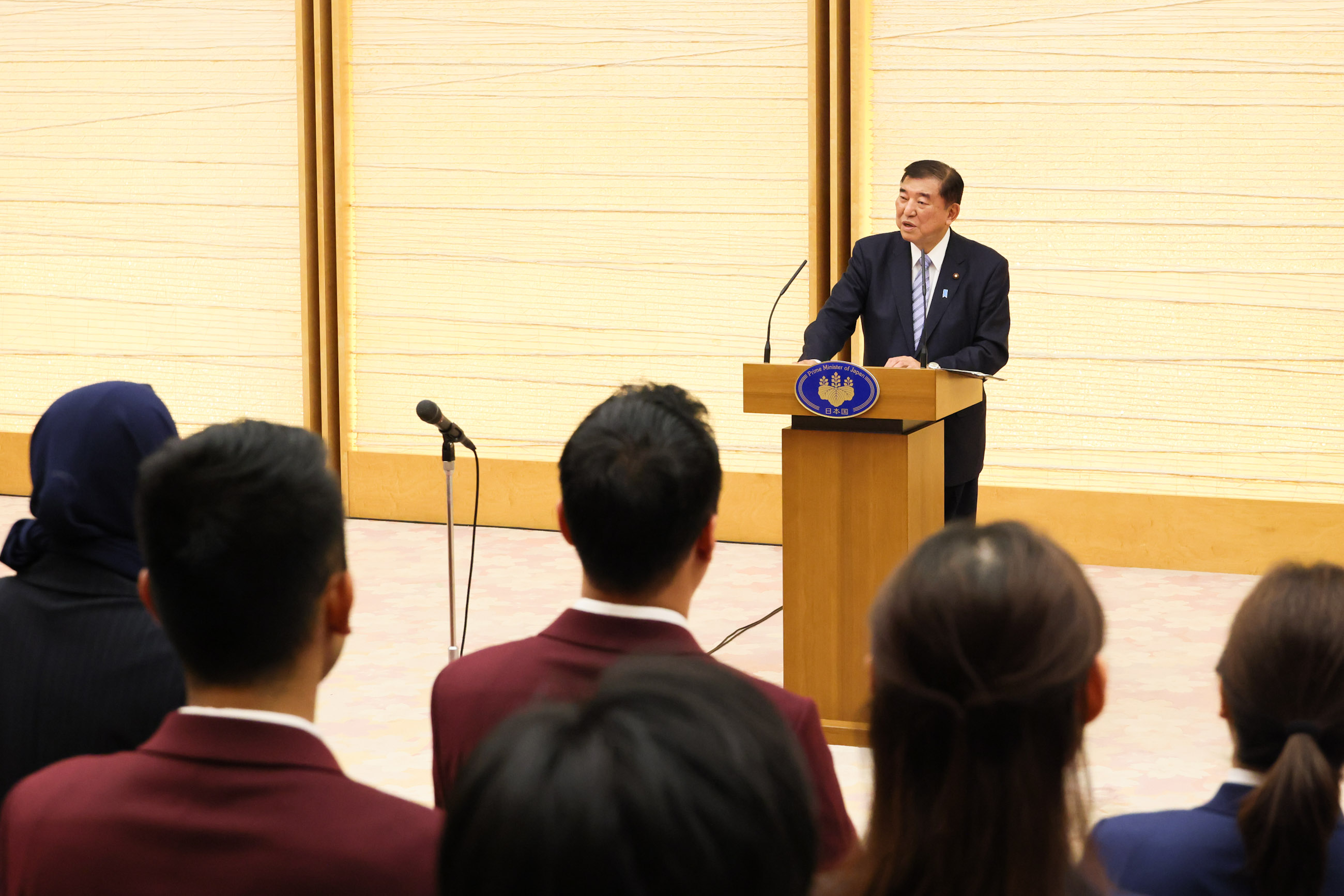 Prime Minister Ishiba delivering an address (1)