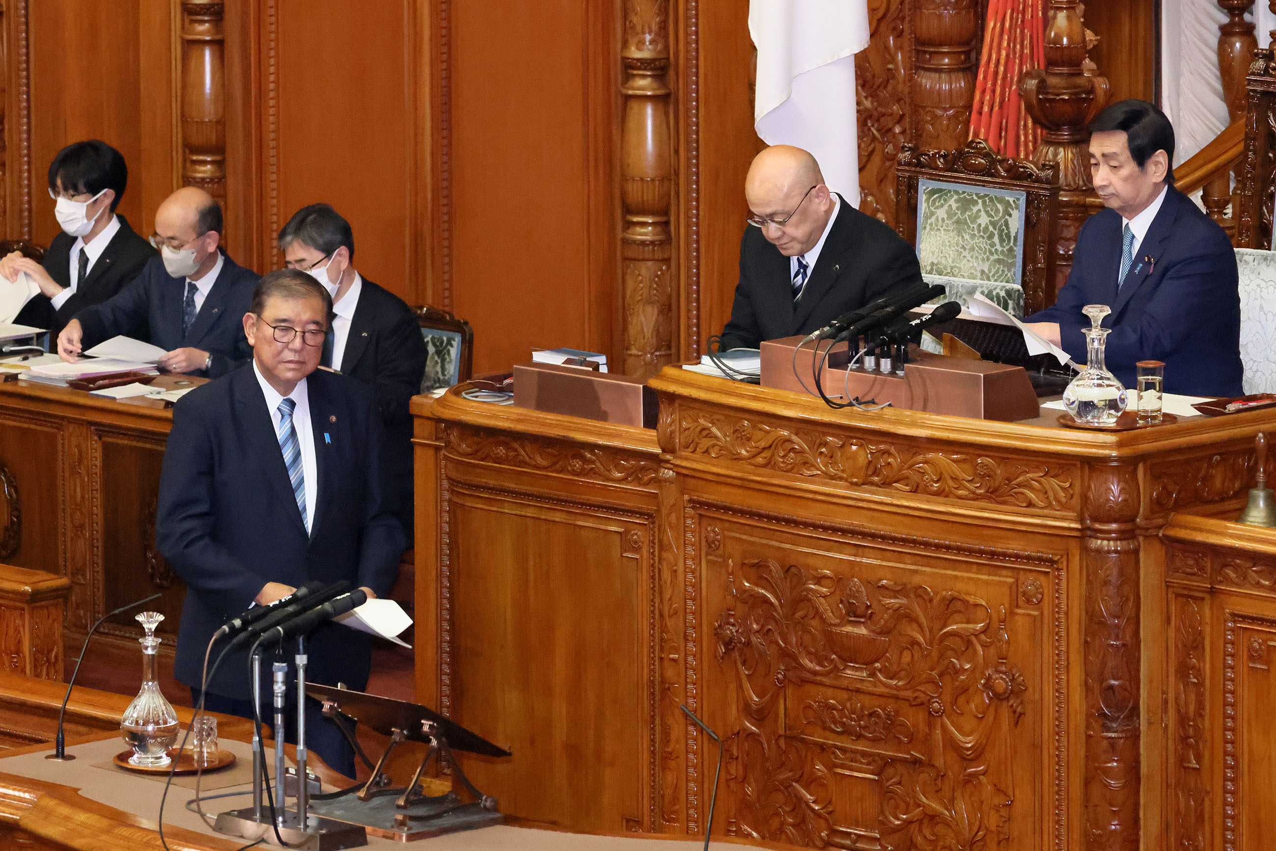 Prime Minister Ishiba delivering a policy speech during the plenary session of the House of Councillors (1)