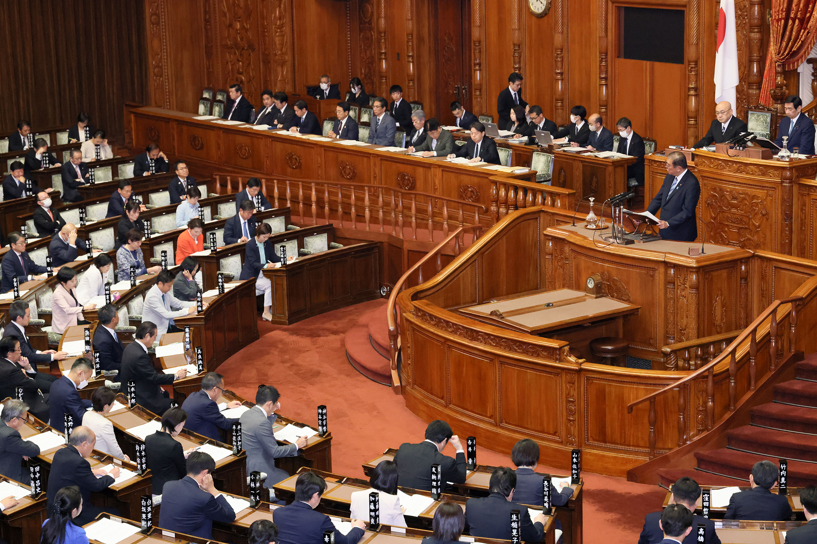 Prime Minister Ishiba delivering a policy speech during the plenary session of the House of Councillors (3)