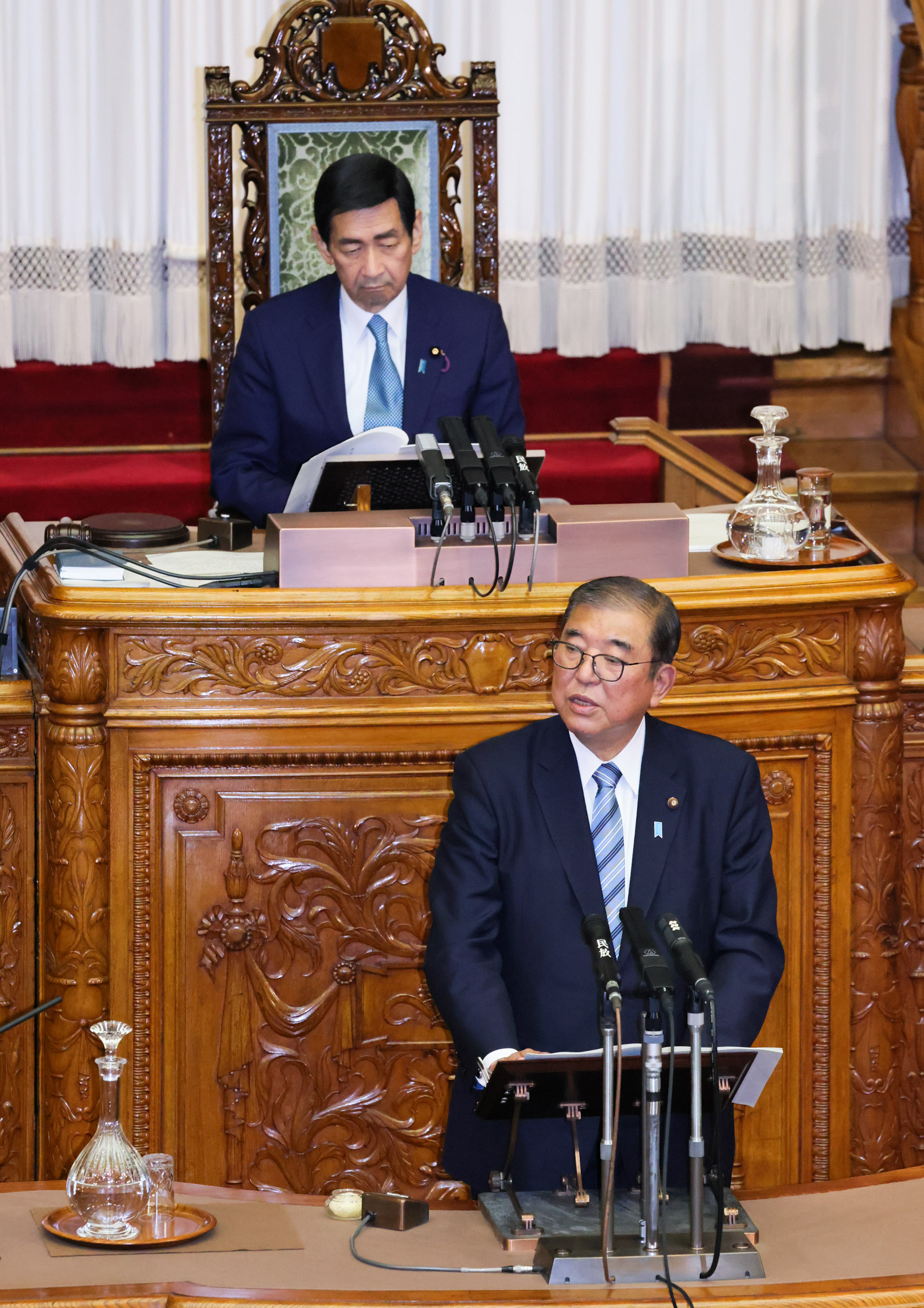 Prime Minister Ishiba delivering a policy speech during the plenary session of the House of Councillors (5)