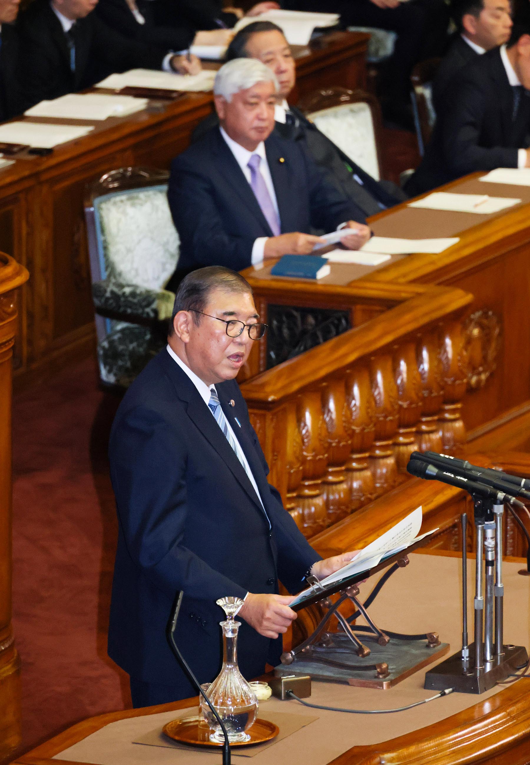 Prime Minister Ishiba delivering a policy speech during the plenary session of the House of Councillors (7)