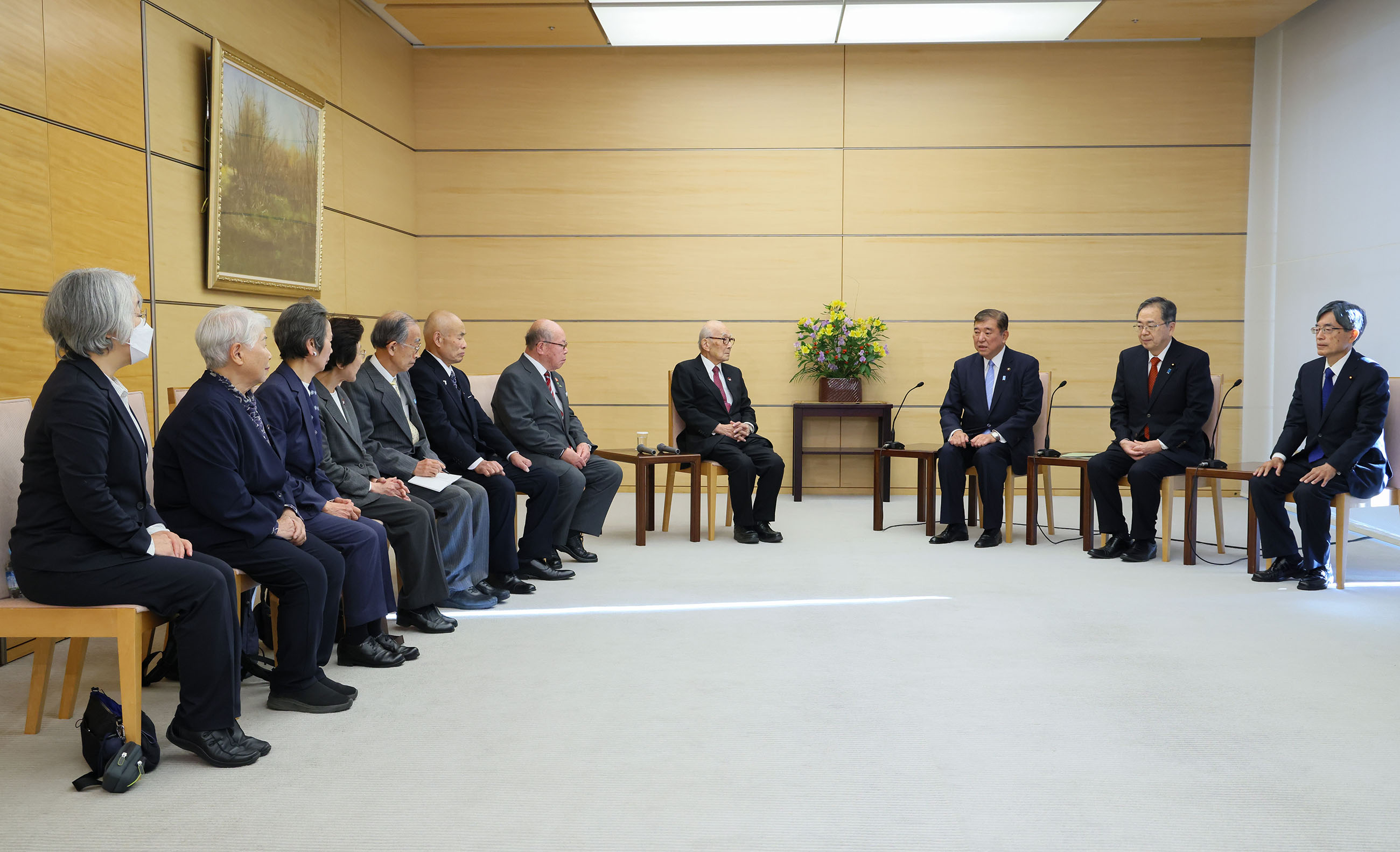 Prime Minister Ishiba meeting with Nihon Hidankyo (4)