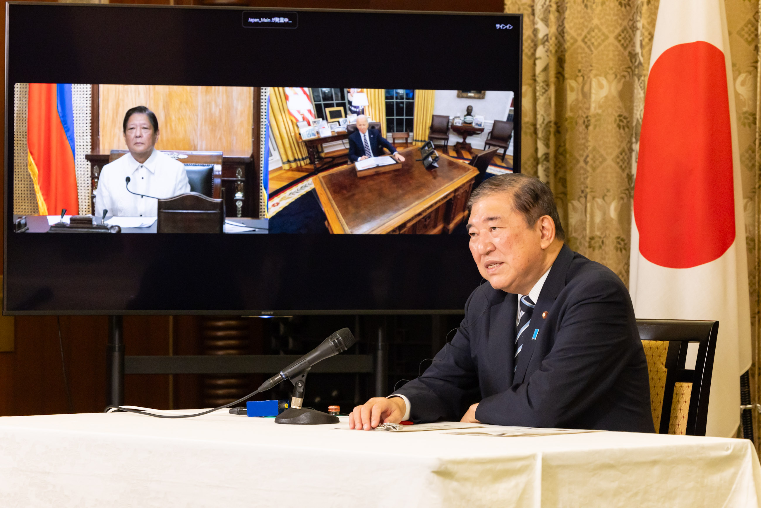 Prime Minister Ishiba attending the video conference (1)