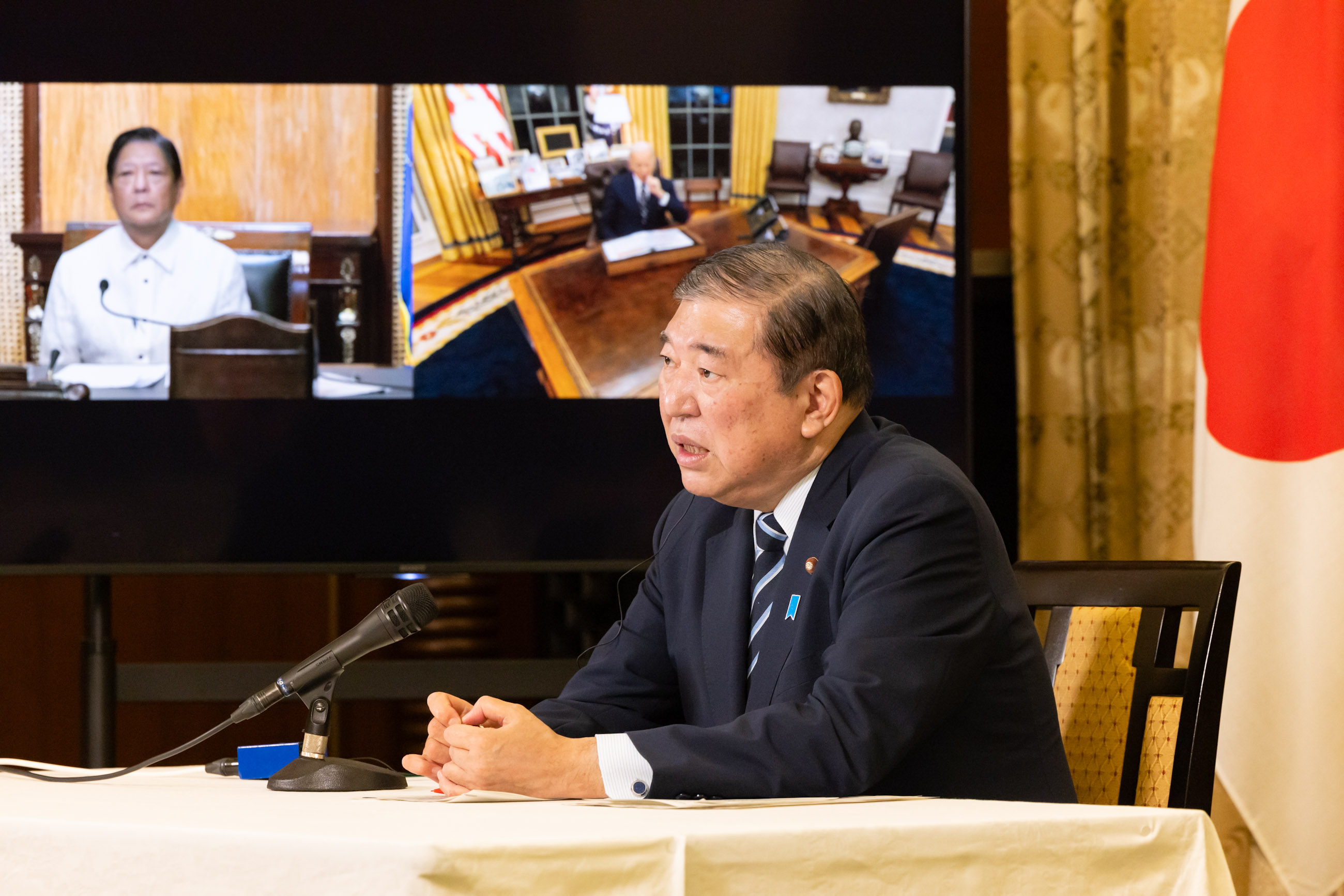 Prime Minister Ishiba attending the video conference (3)