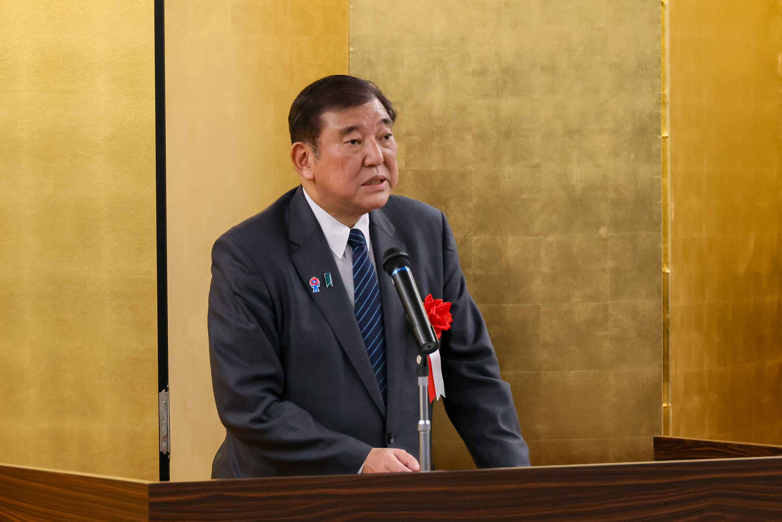 Prime Minister Ishiba delivering an address at the inauguration ceremony of G-QuAT (1)