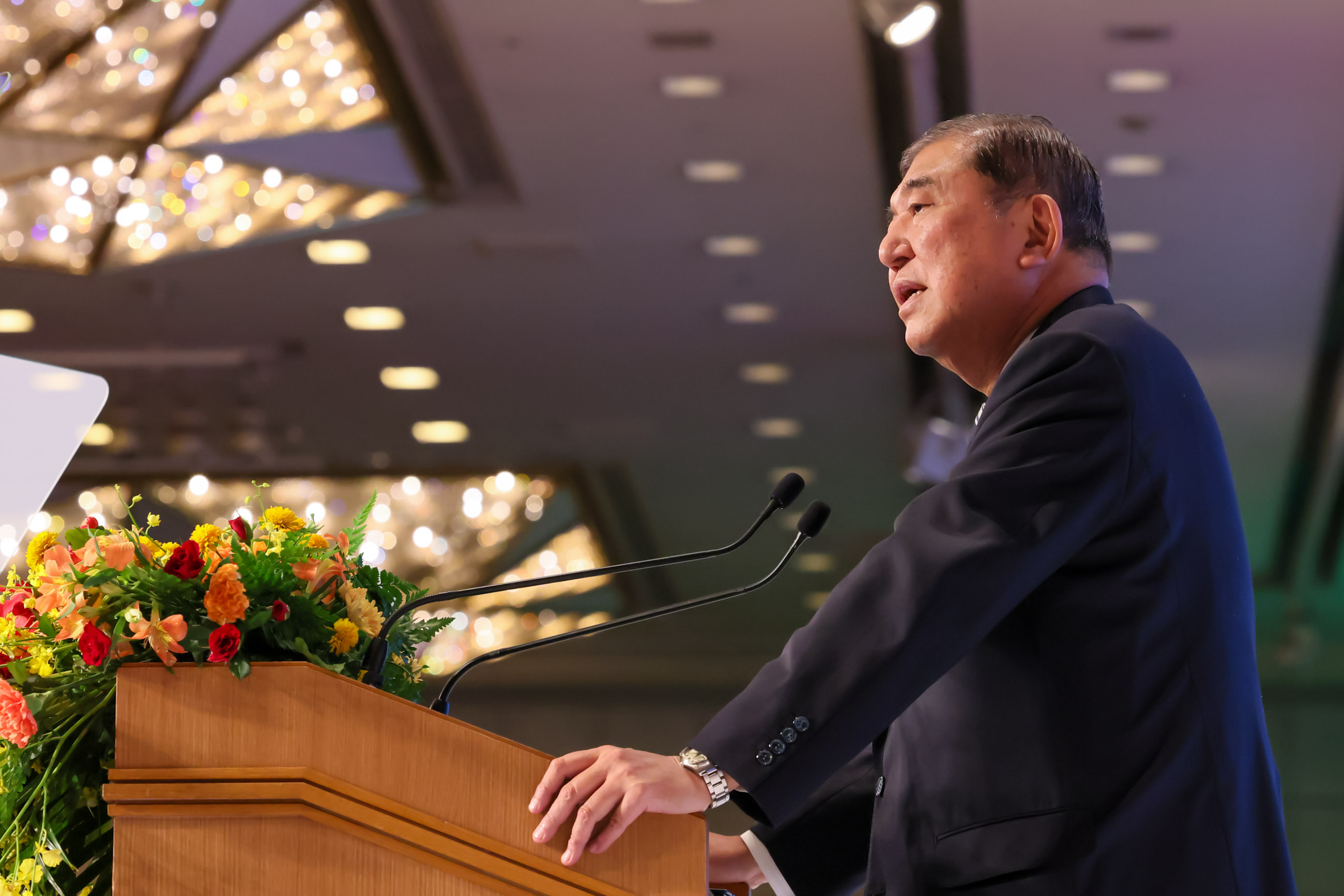 Prime Minister Ishiba delivering an address (3)