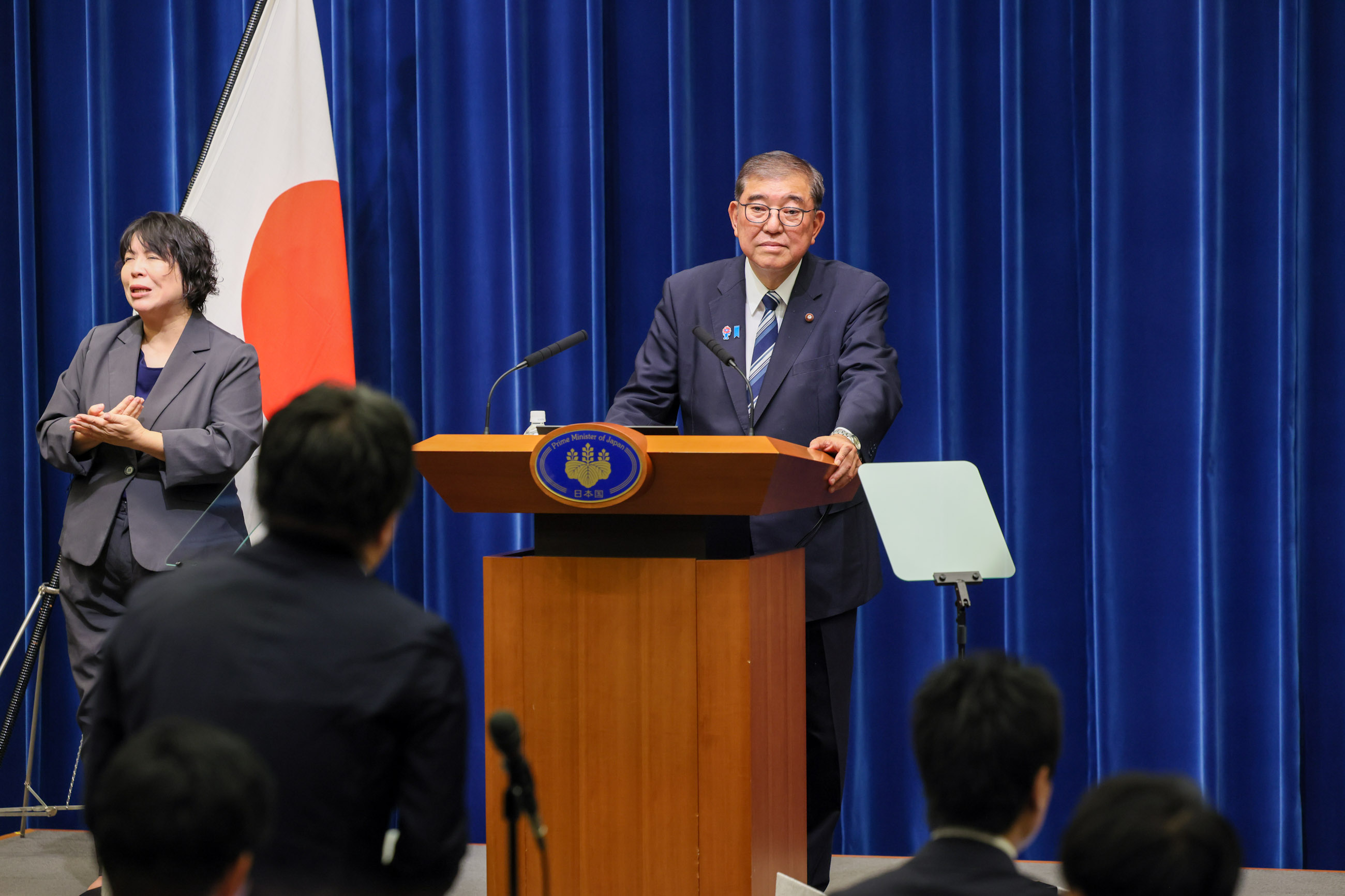 Prime Minister Ishiba answering questions from the press (3)