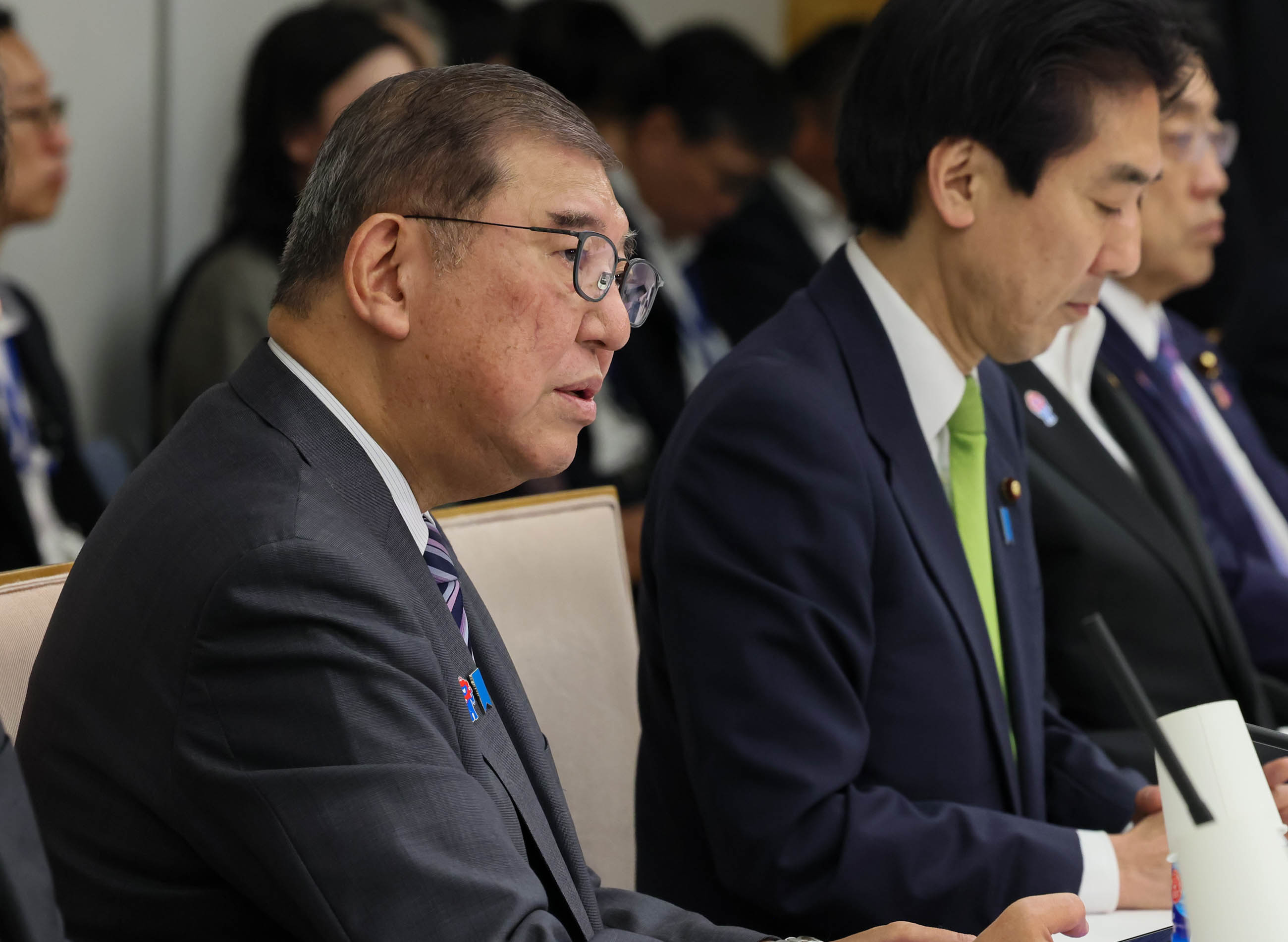 Prime Minister Ishiba wrapping up the meeting (3)