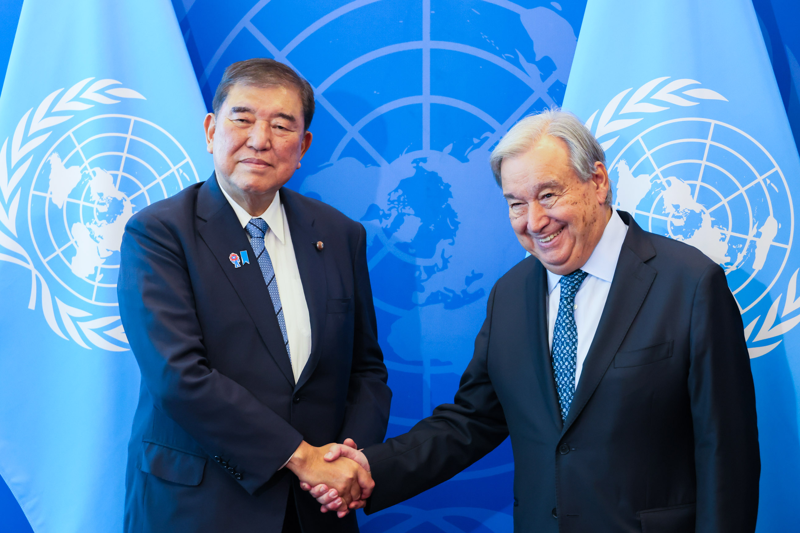 Prime Minister Ishiba meeting with H.E. Mr. António Manuel de Oliveira Guterres, Secretary-General of the United Nations (2)