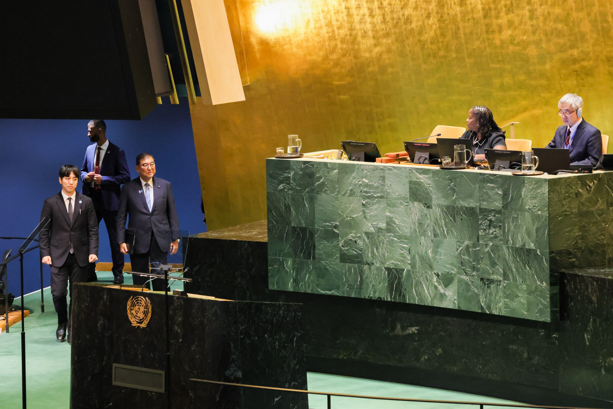 Prime Minister Ishiba delivering his statement at the General Debate of the UN General Assembly (3)