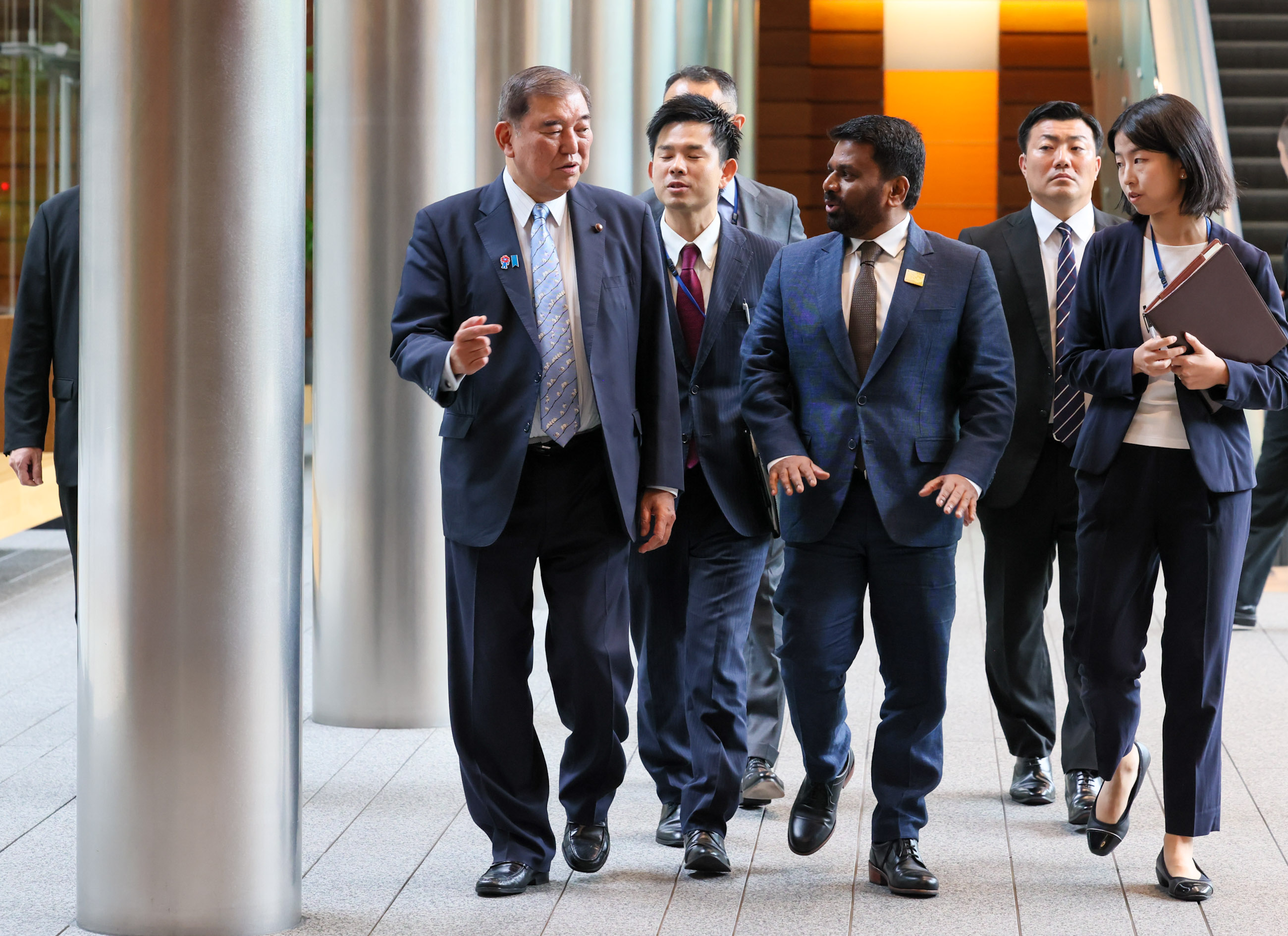 The two leaders ahead of the ceremony for the signing and exchange of documents