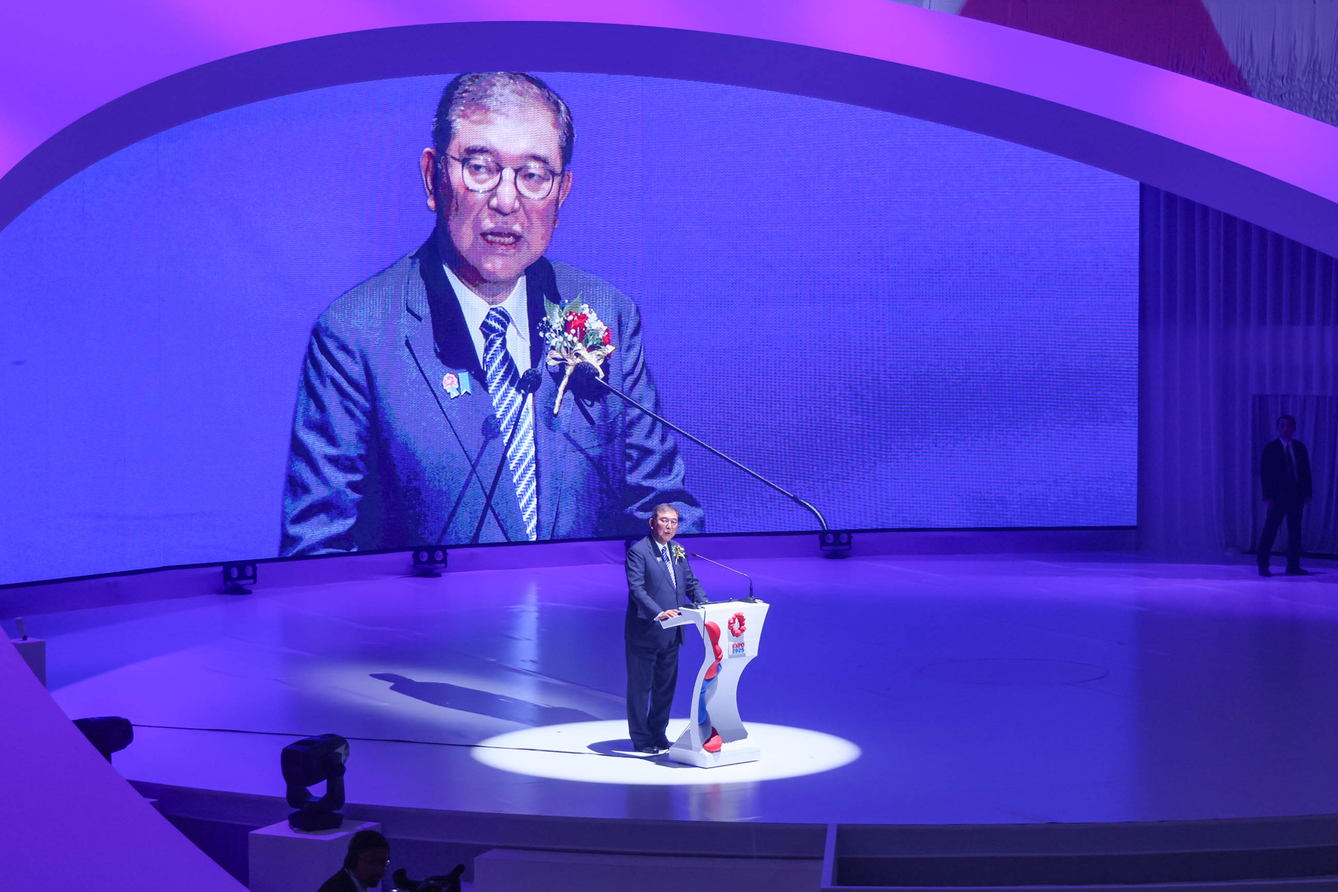 Prime Minsiter Ishiba delivering an address at the closing ceremony (4)