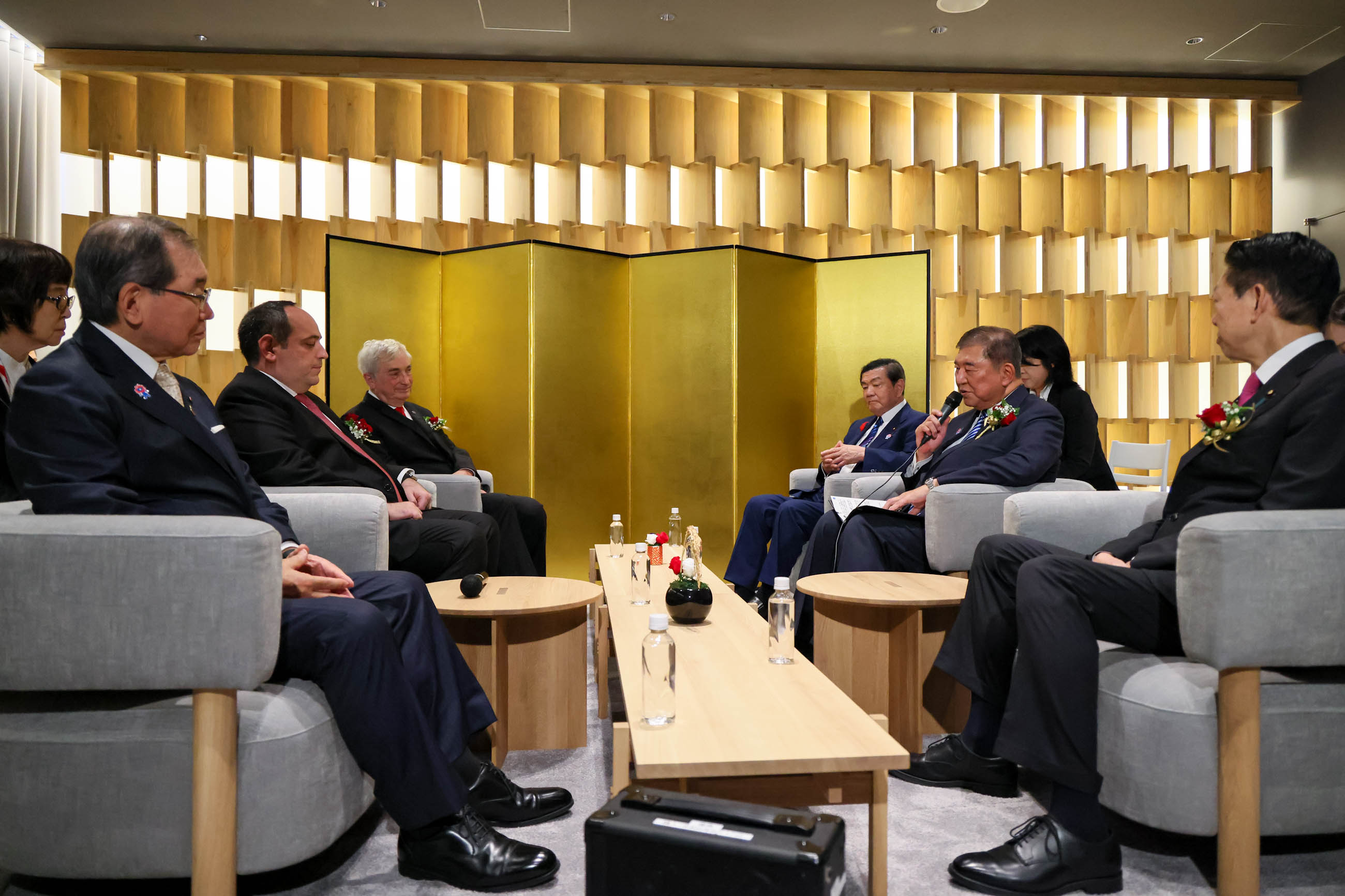 Prime Minsiter Ishiba holding a meeting with Mr. Dimitri Kerkentzes, Secretary General, Bureau International des Expositions (BIE) (1)