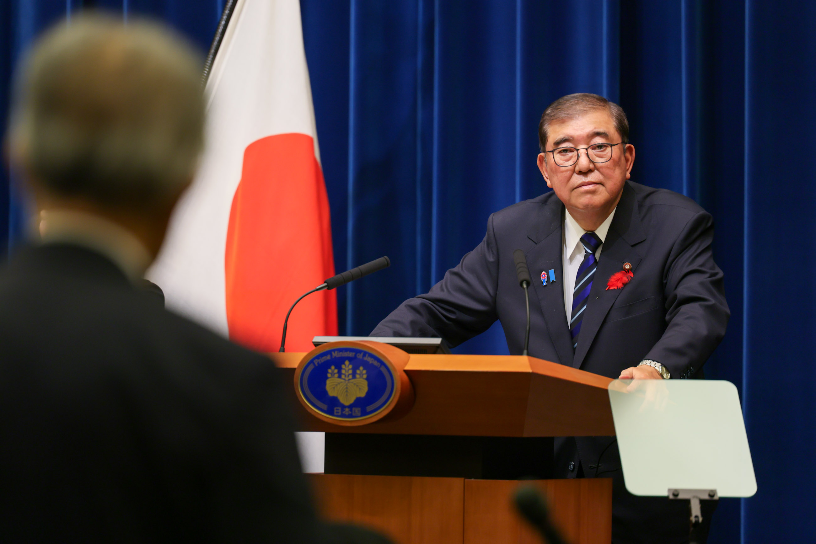 Prime Minister Ishiba answering questions from the press (3)