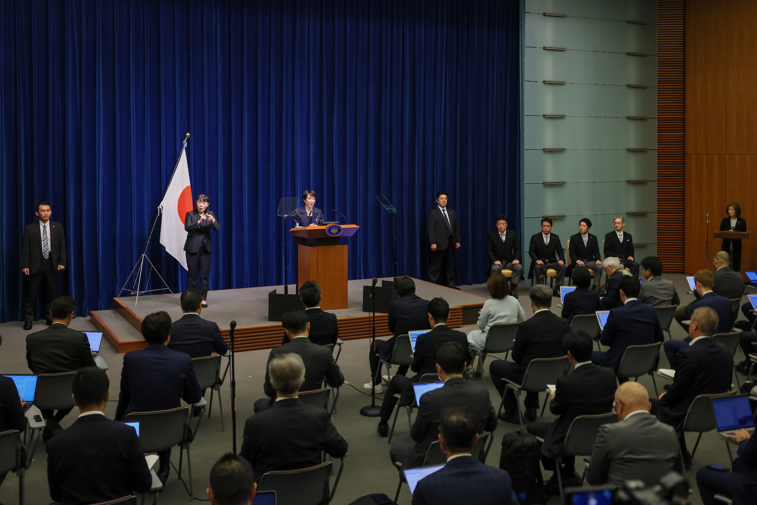 Prime Minister Takaichi making an opening statement (2)