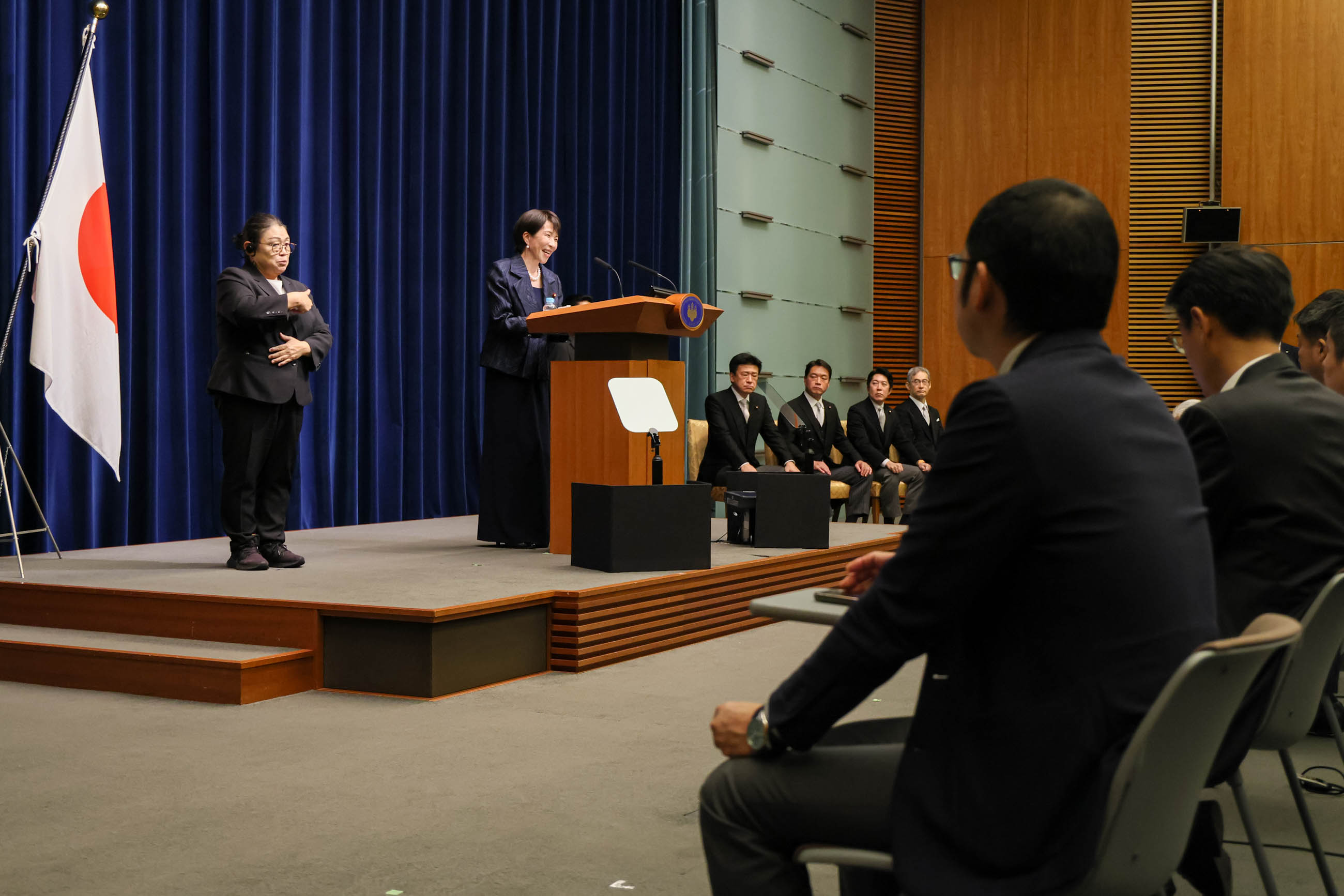 Prime Minister Takaichi answering questions from the press (2)