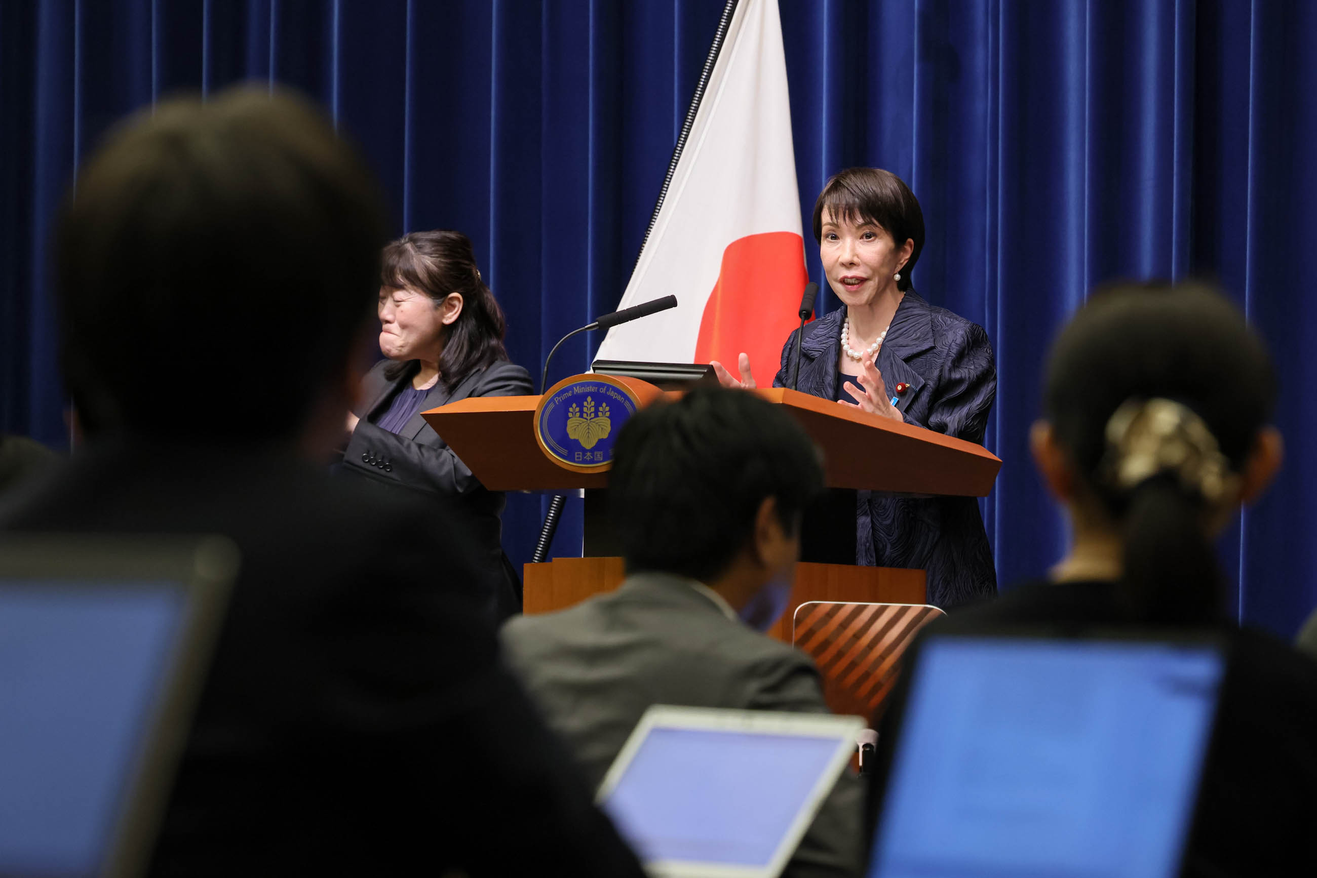 Prime Minister Takaichi answering questions from the press (5)