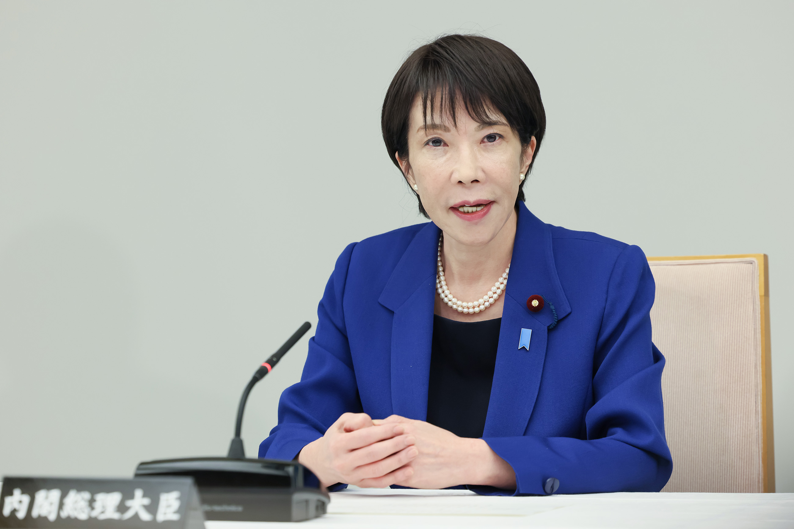 Prime Minister Takaichi delivering an address (3)