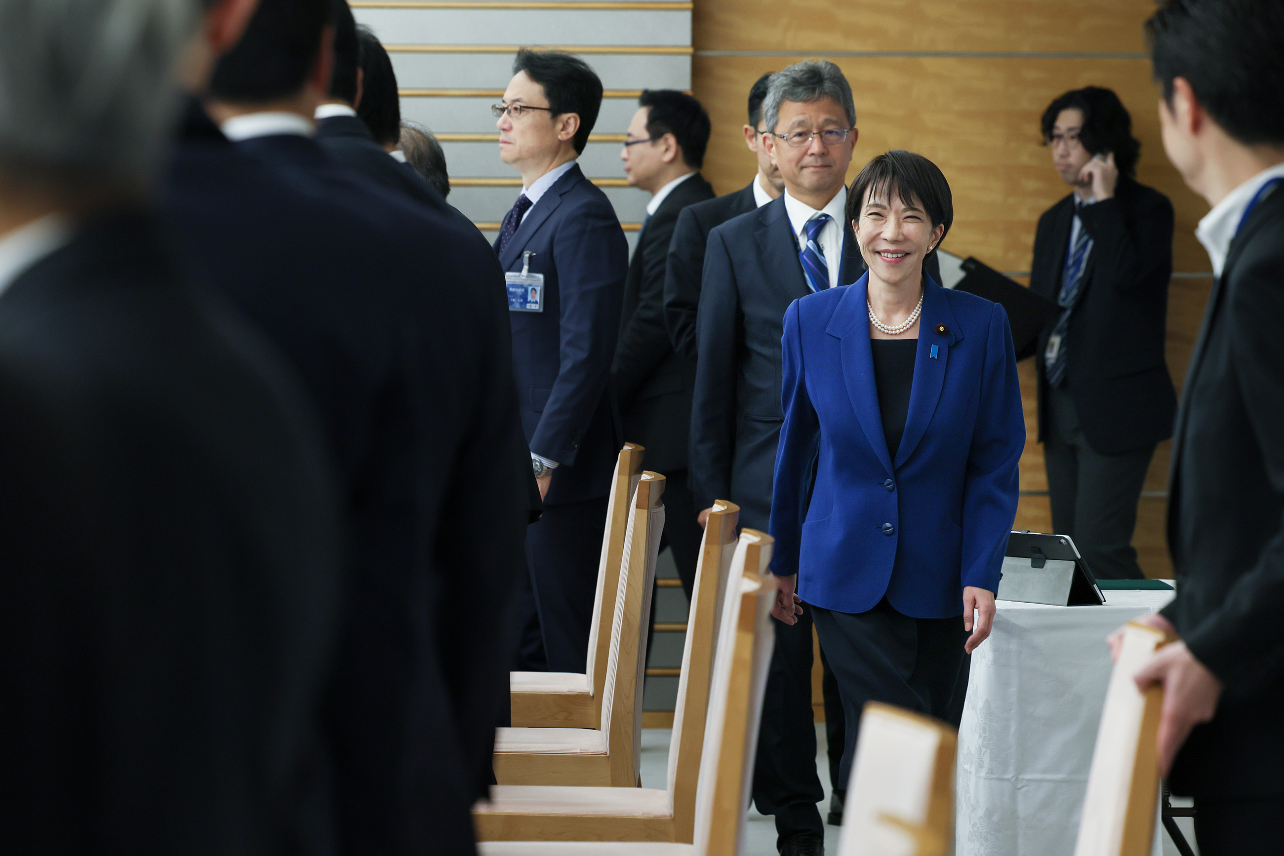 Prime Minister Takaichi attending the meeting 