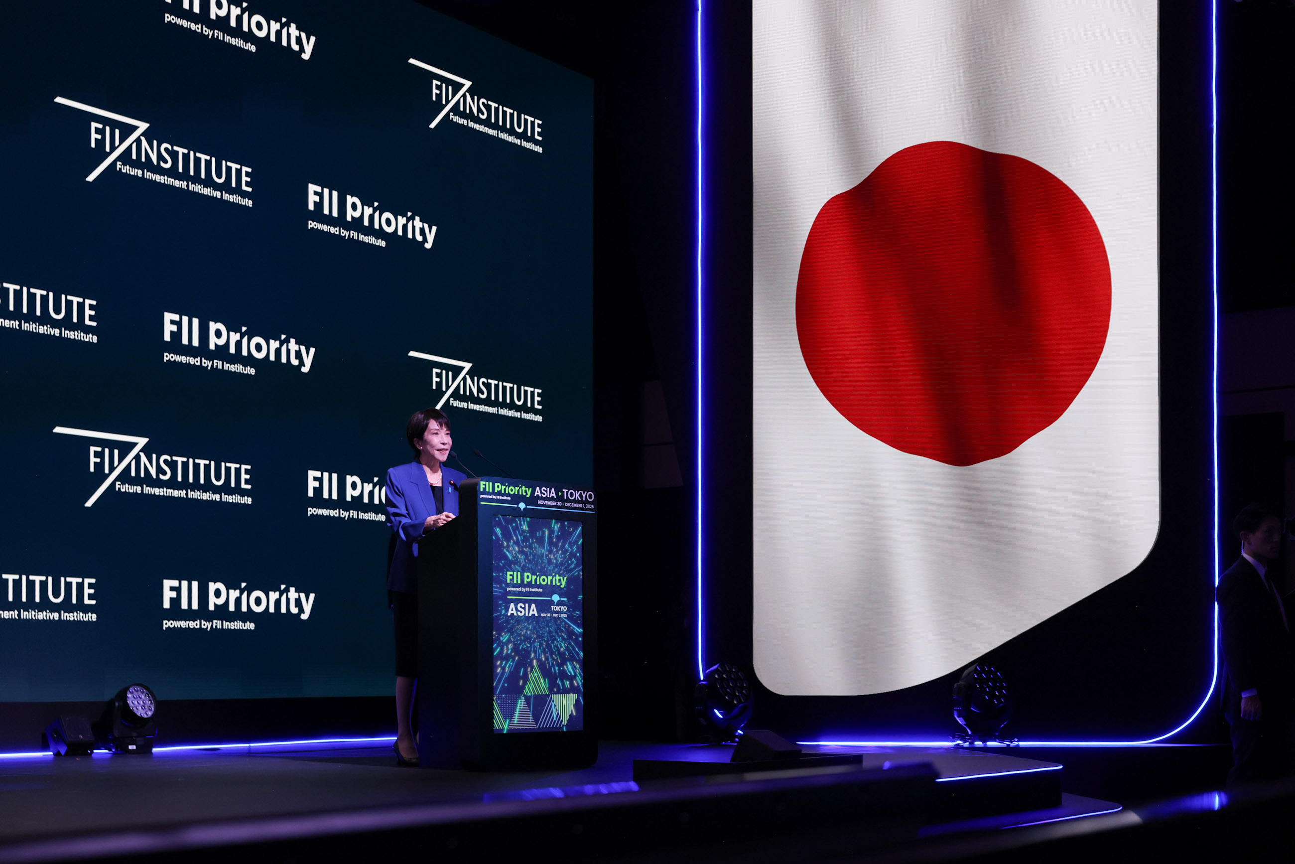 Prime Minister Takaichi delivering an address (3)