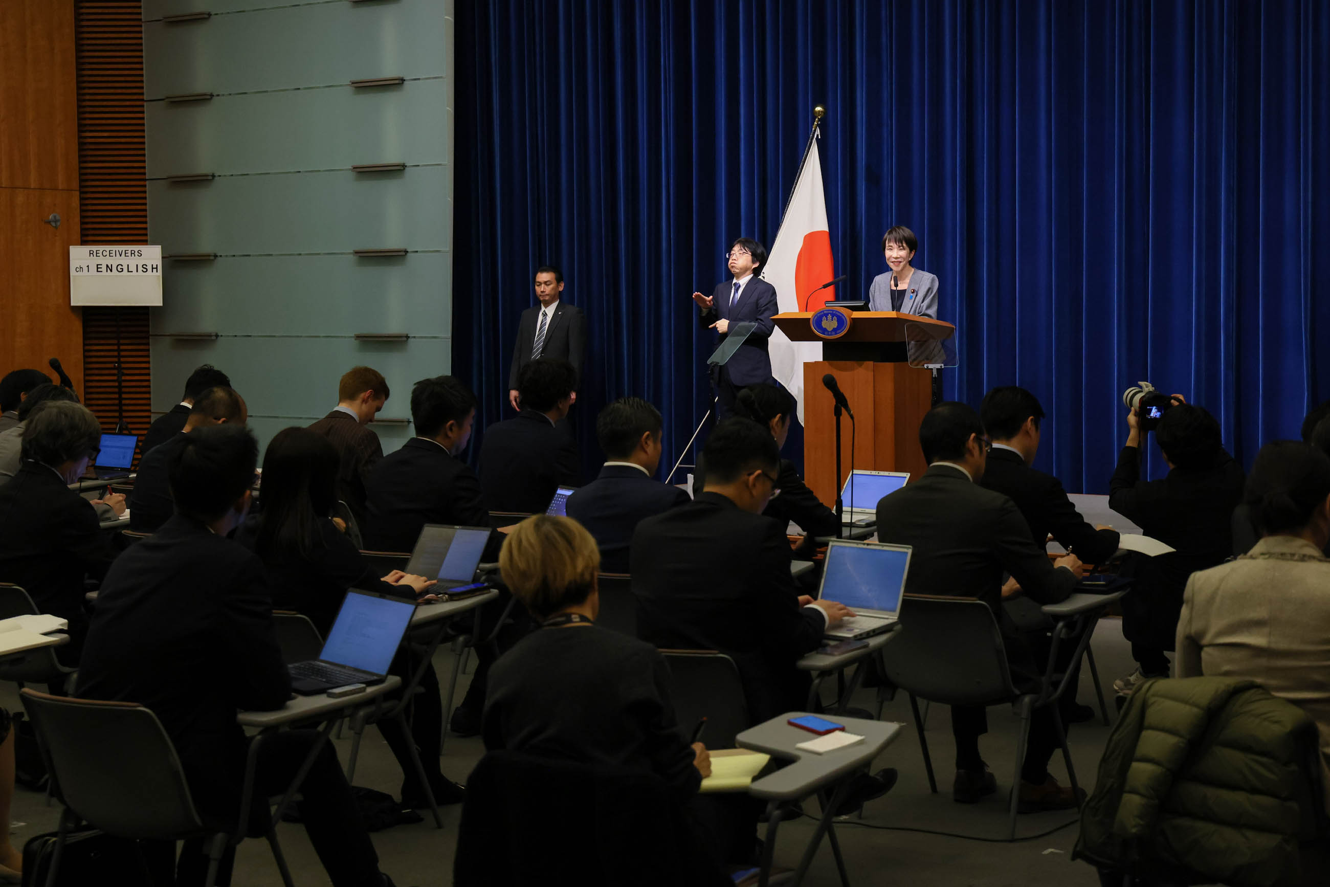 Prime Minister Takaichi answering questions from the press (2)