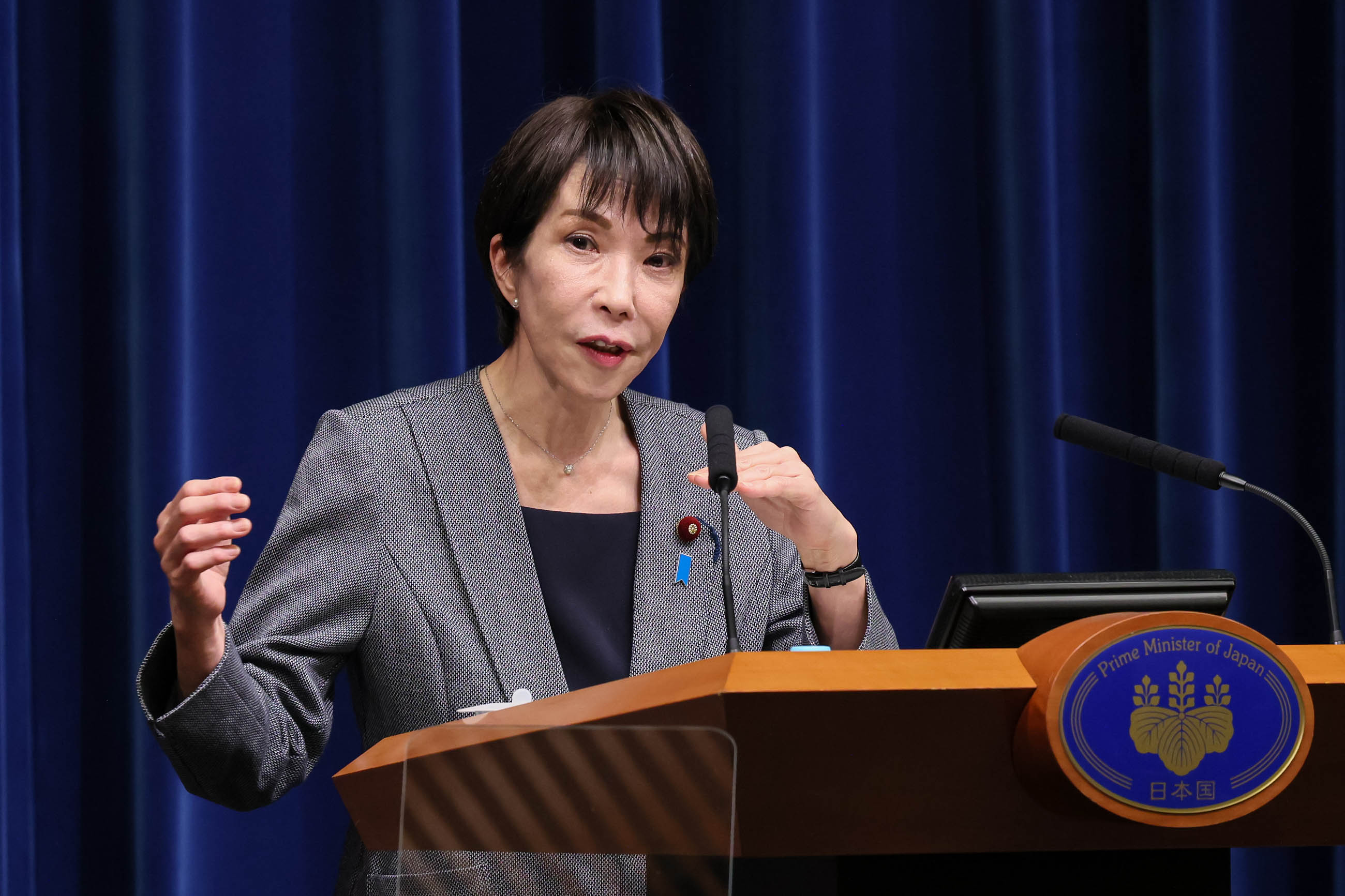 Prime Minister Takaichi answering questions from the press (4)