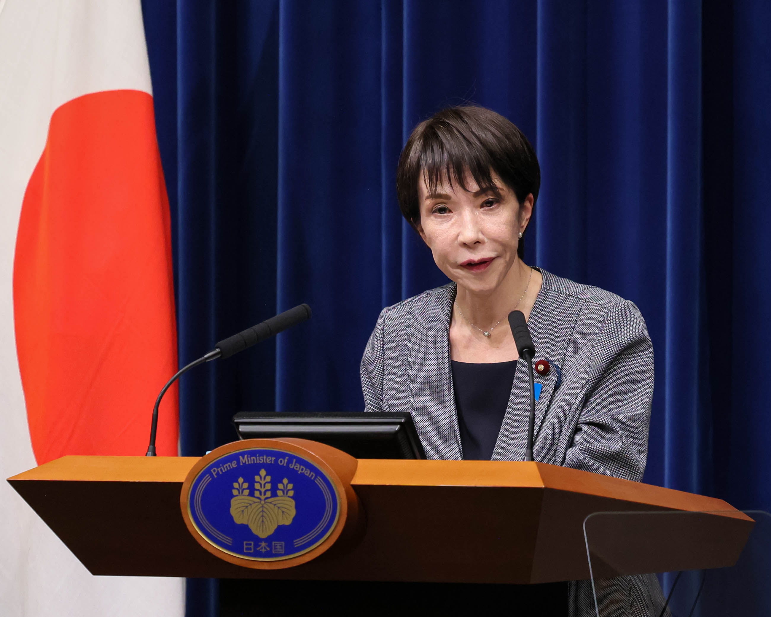 Prime Minister Takaichi answering questions from the press (5)
