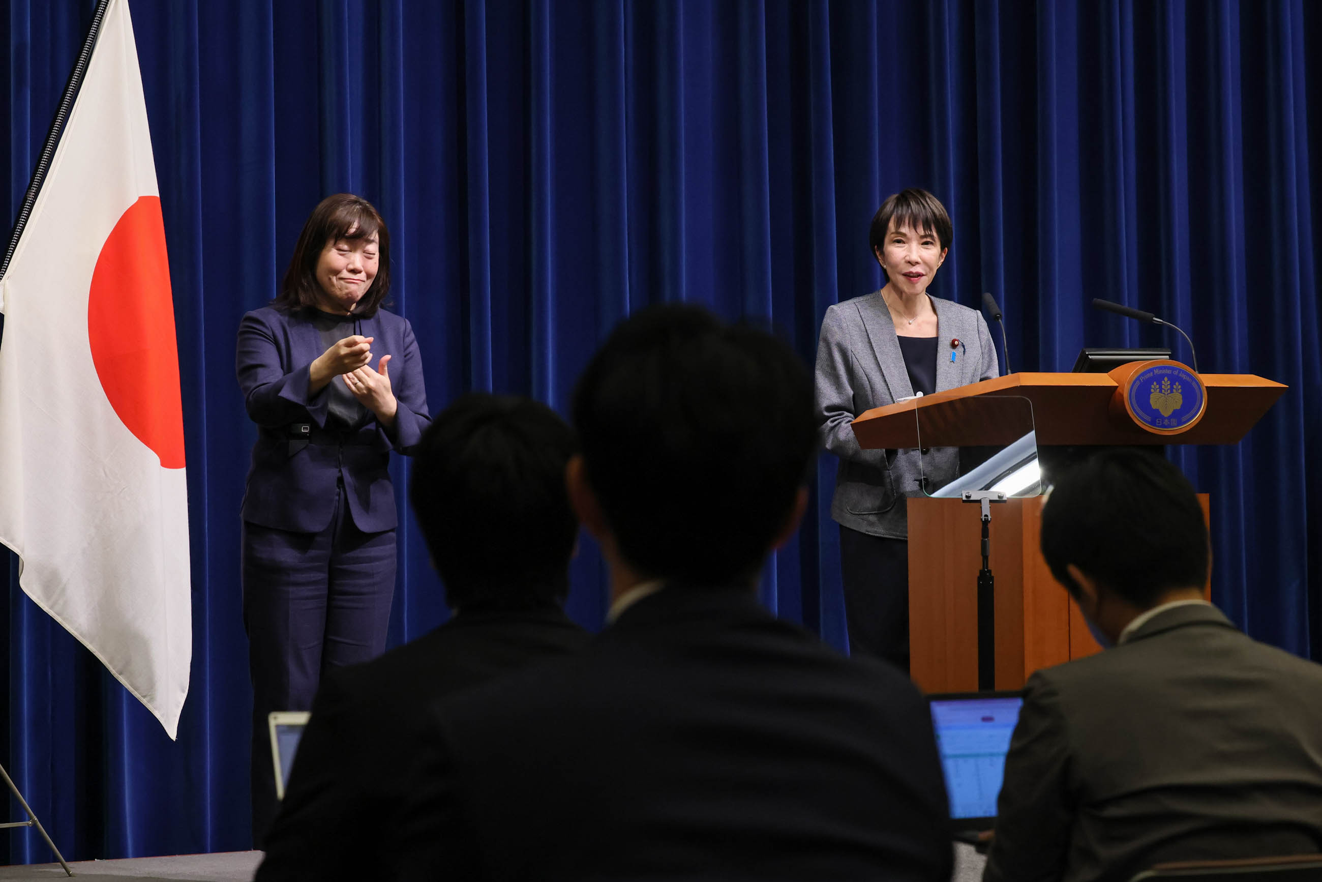 Prime Minister Takaichi answering questions from the press (6)