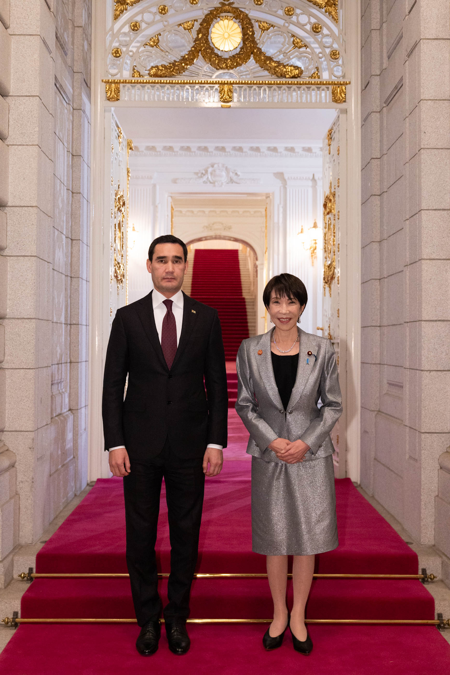 Prime Minister Takaichi welcoming President Berdimuhamedov of Turkmenistan (2)
