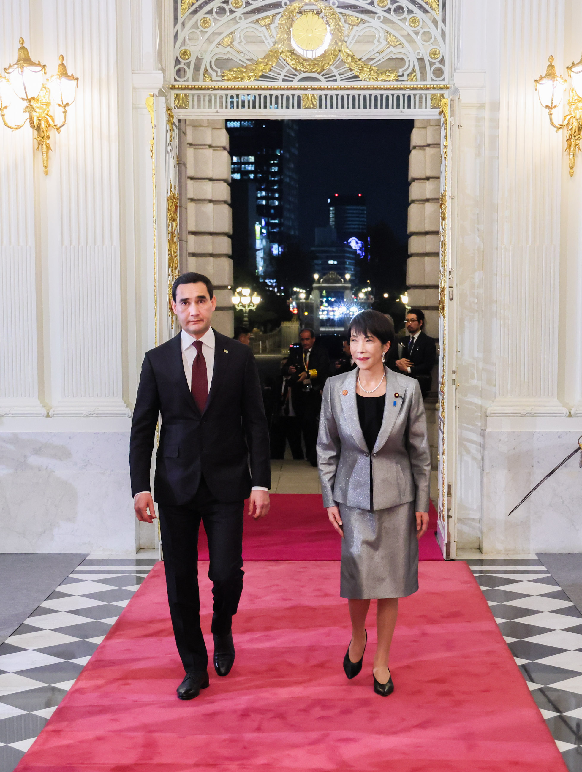 Prime Minister Takaichi welcoming President Berdimuhamedov of Turkmenistan (3)