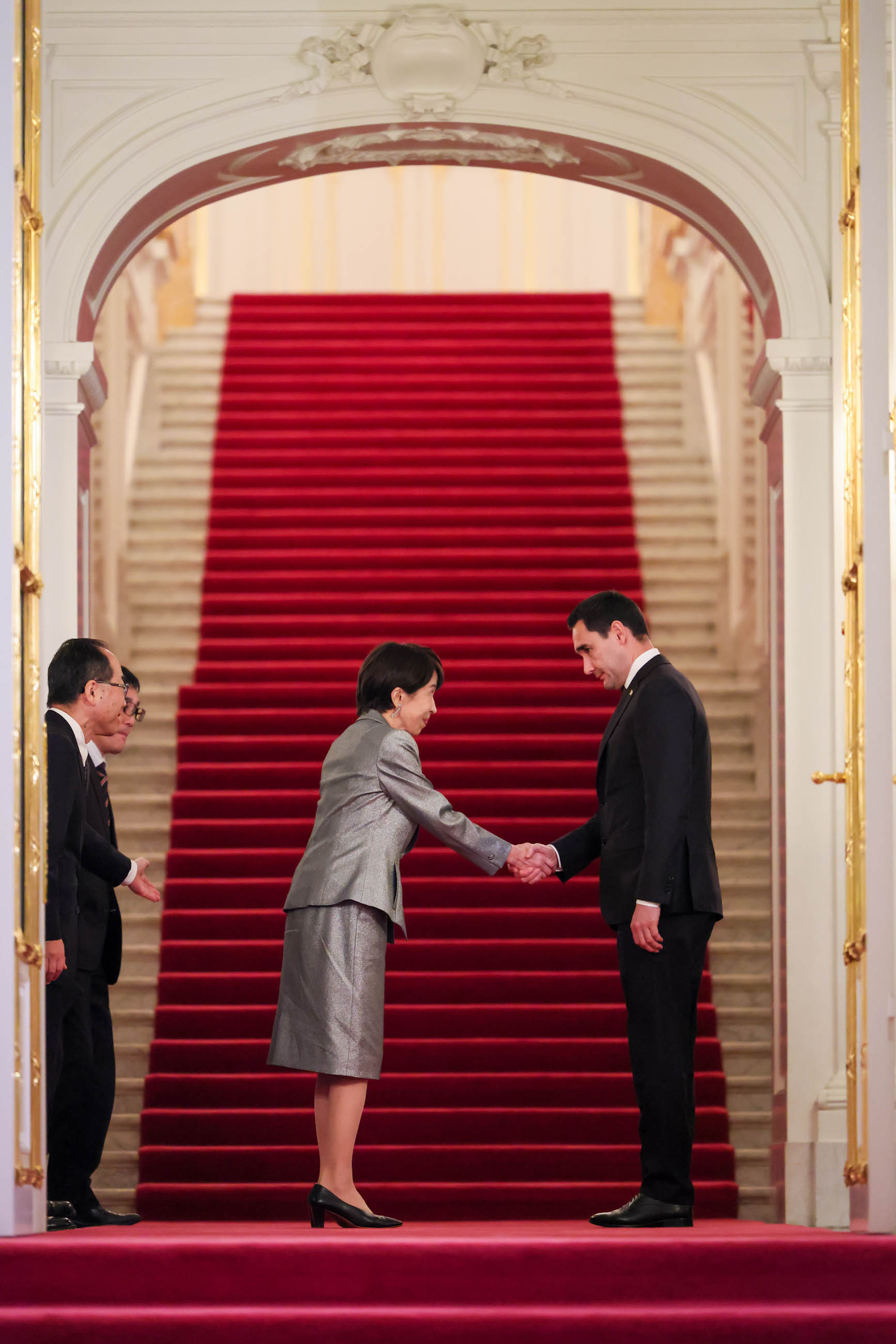 Prime Minister Takaichi welcoming President Berdimuhamedov of Turkmenistan (4)