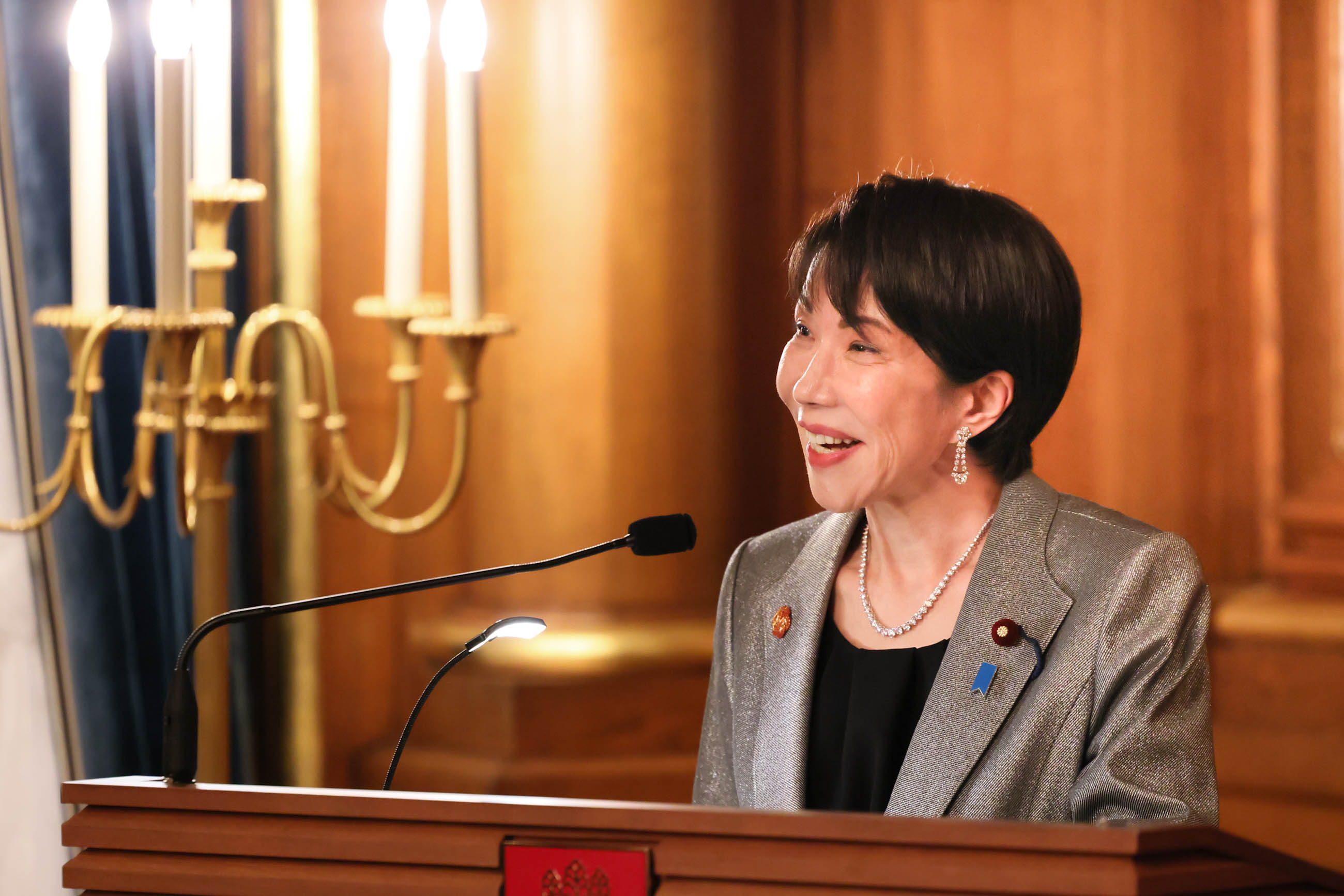 Prime Minister Takaichi delivering an address (3)