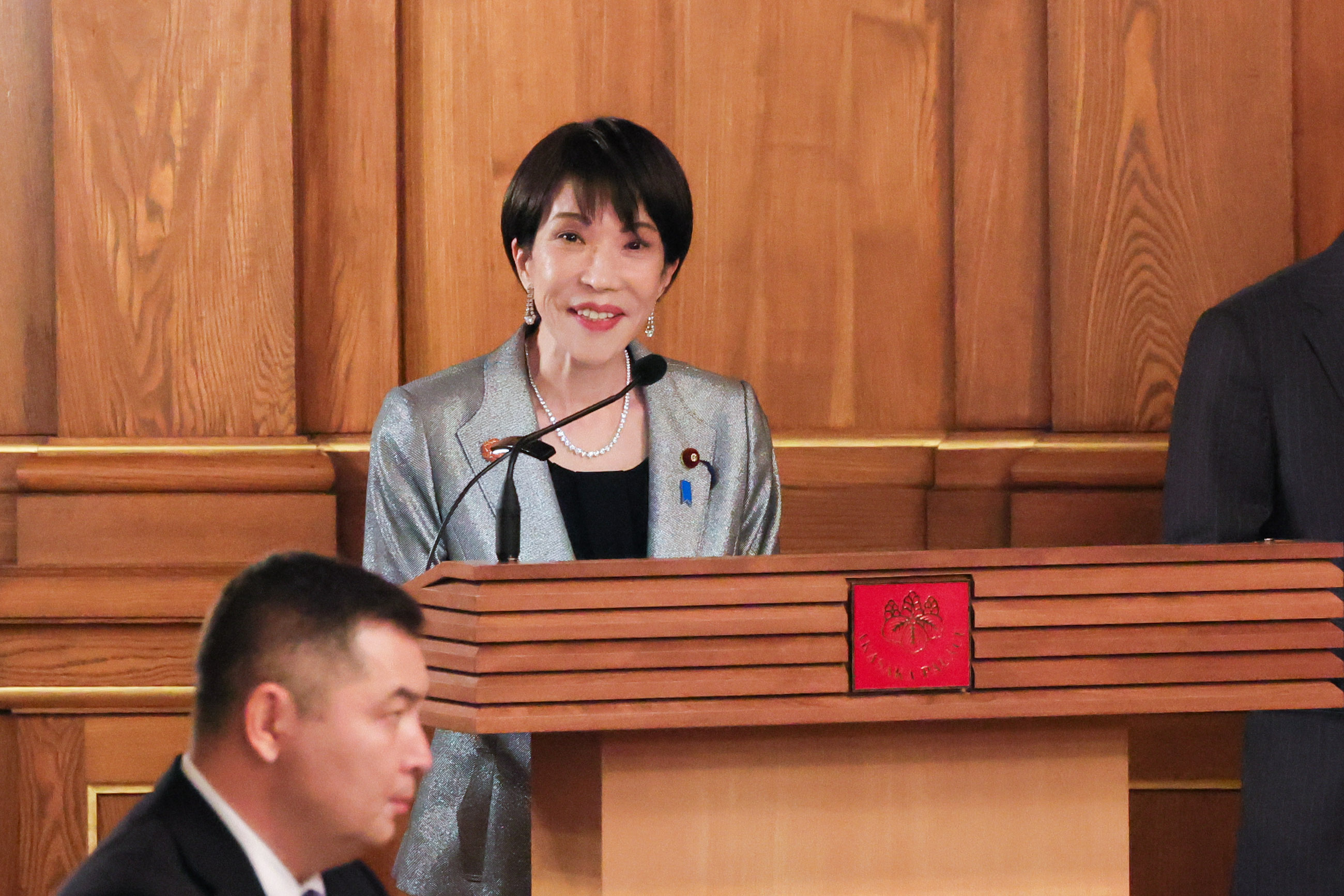 Prime Minister Takaichi delivering an address (4)