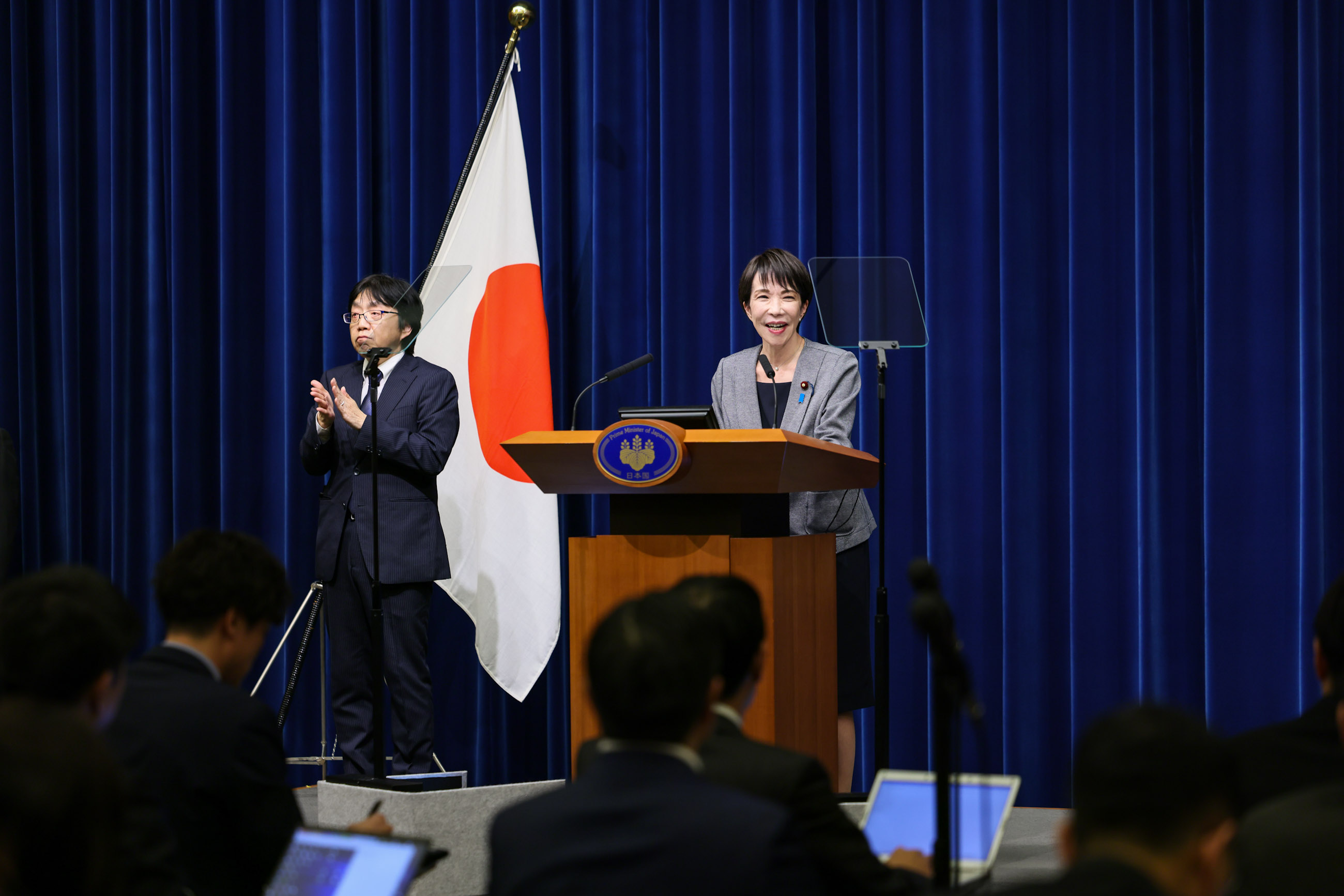 Prime Minister Takaichi making an opening statement (3)
