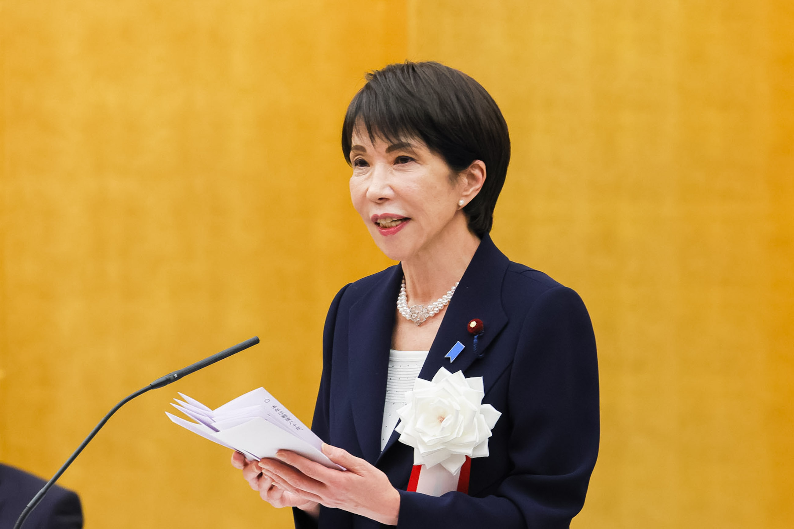 Prime Minister Takaichi delivering an address (6)