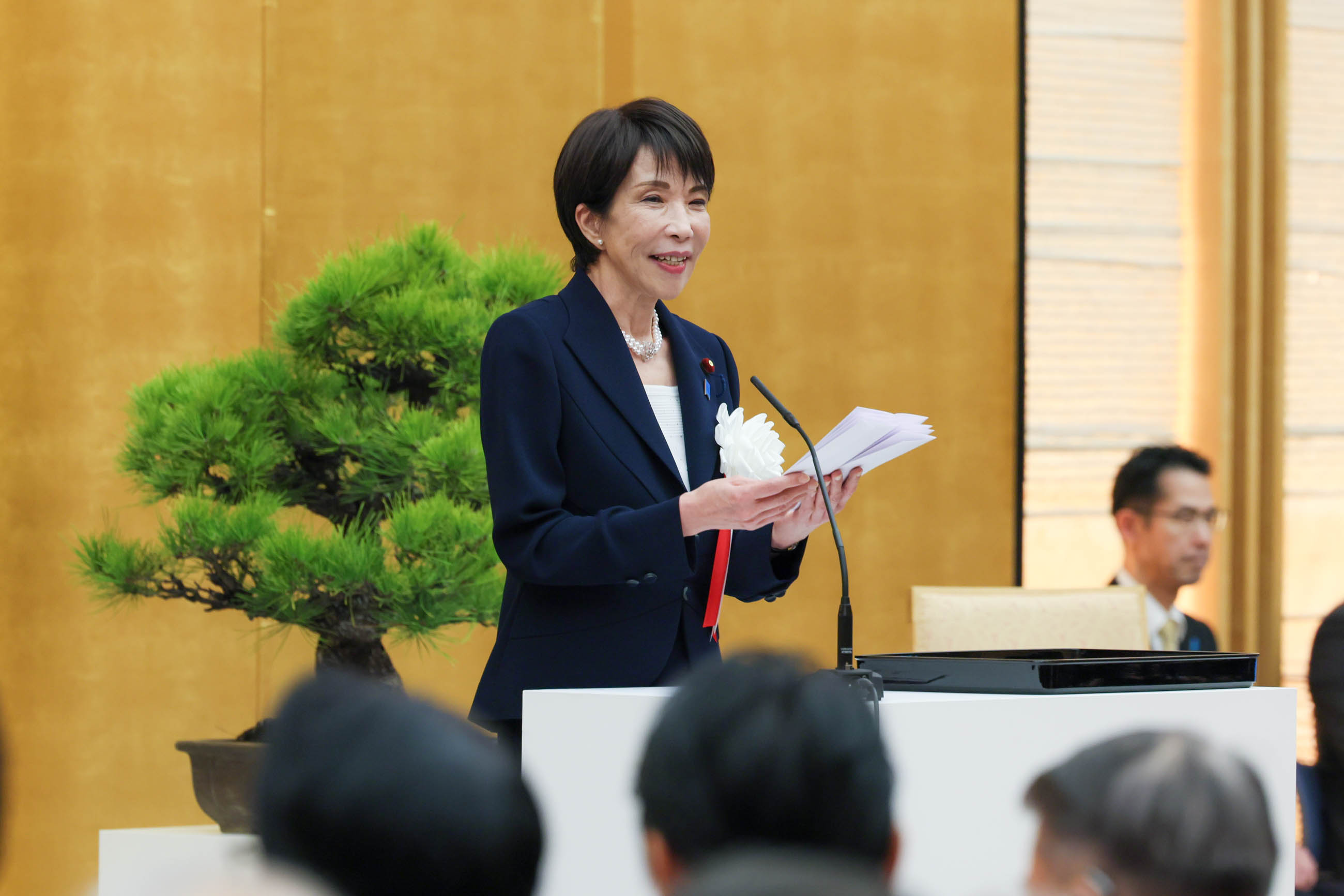 Prime Minister Takaichi delivering an address (10)